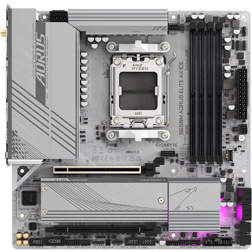 Pllakë Amë Gigabyte B650M A ELITE AX ICE DDR5 mATX - Figura 2