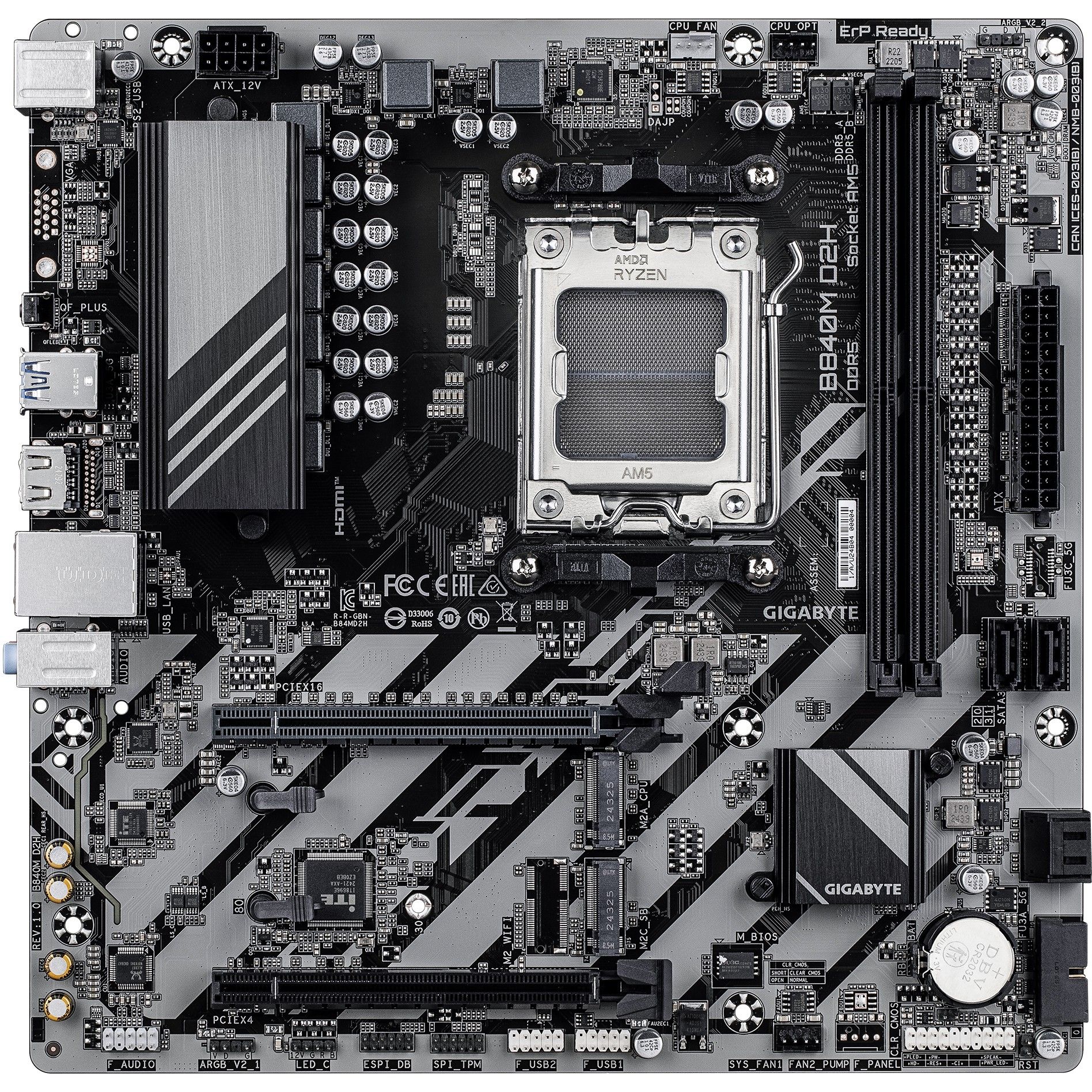Pllakë Amë Gigabyte B840M D2H DDR5 mATX - Figura 2