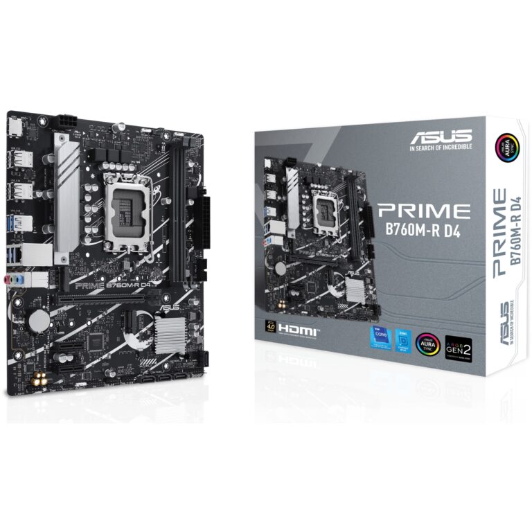Pllakë Amë MB Intel ASUS PRO B760M-R D4 / LGA 1700 / DDR4 / mATX / HDMI+DP