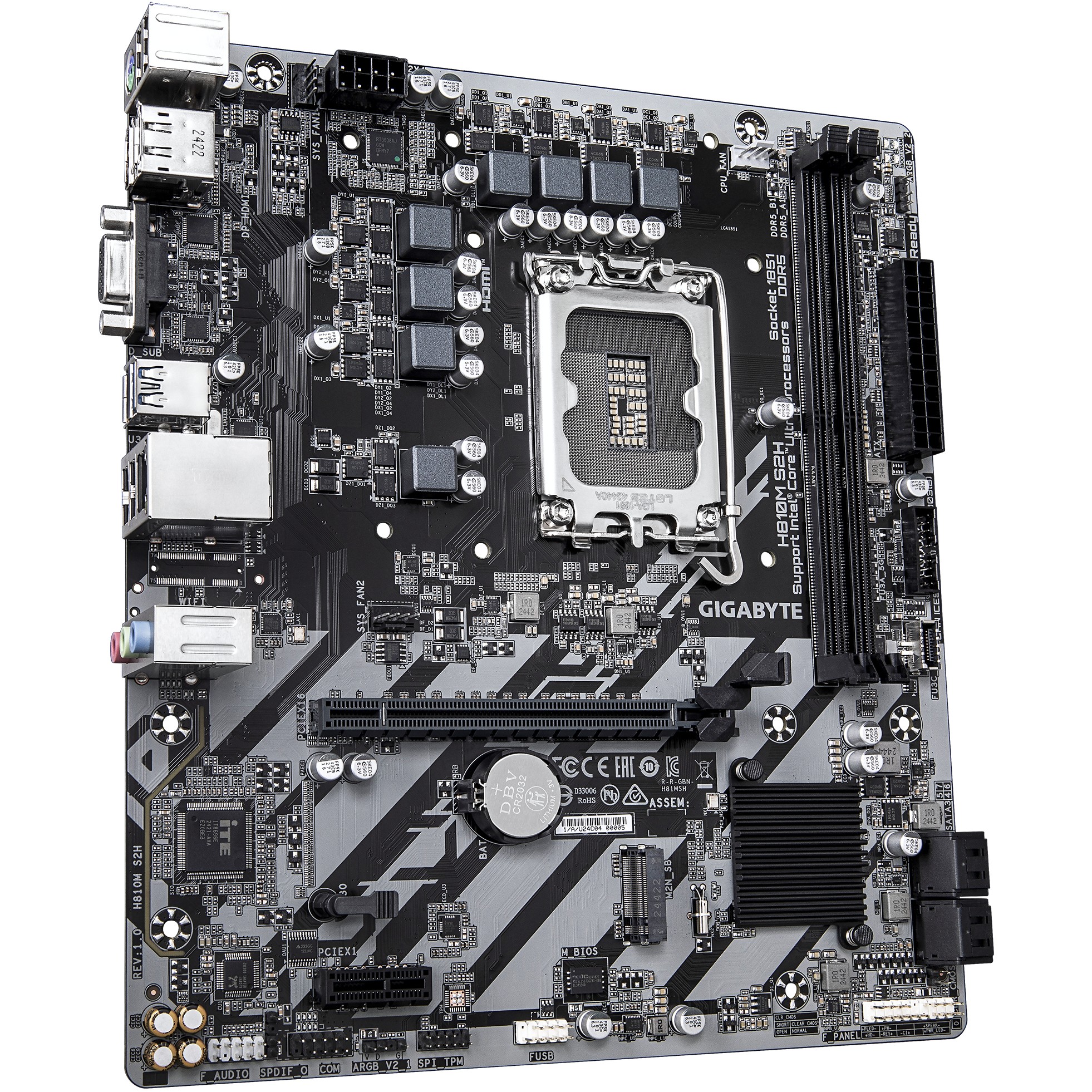 Pllakë Amë H810M S2H / LGA 1851 / mATX / DDR5 / HDMI+DP+VGA - Figura 3