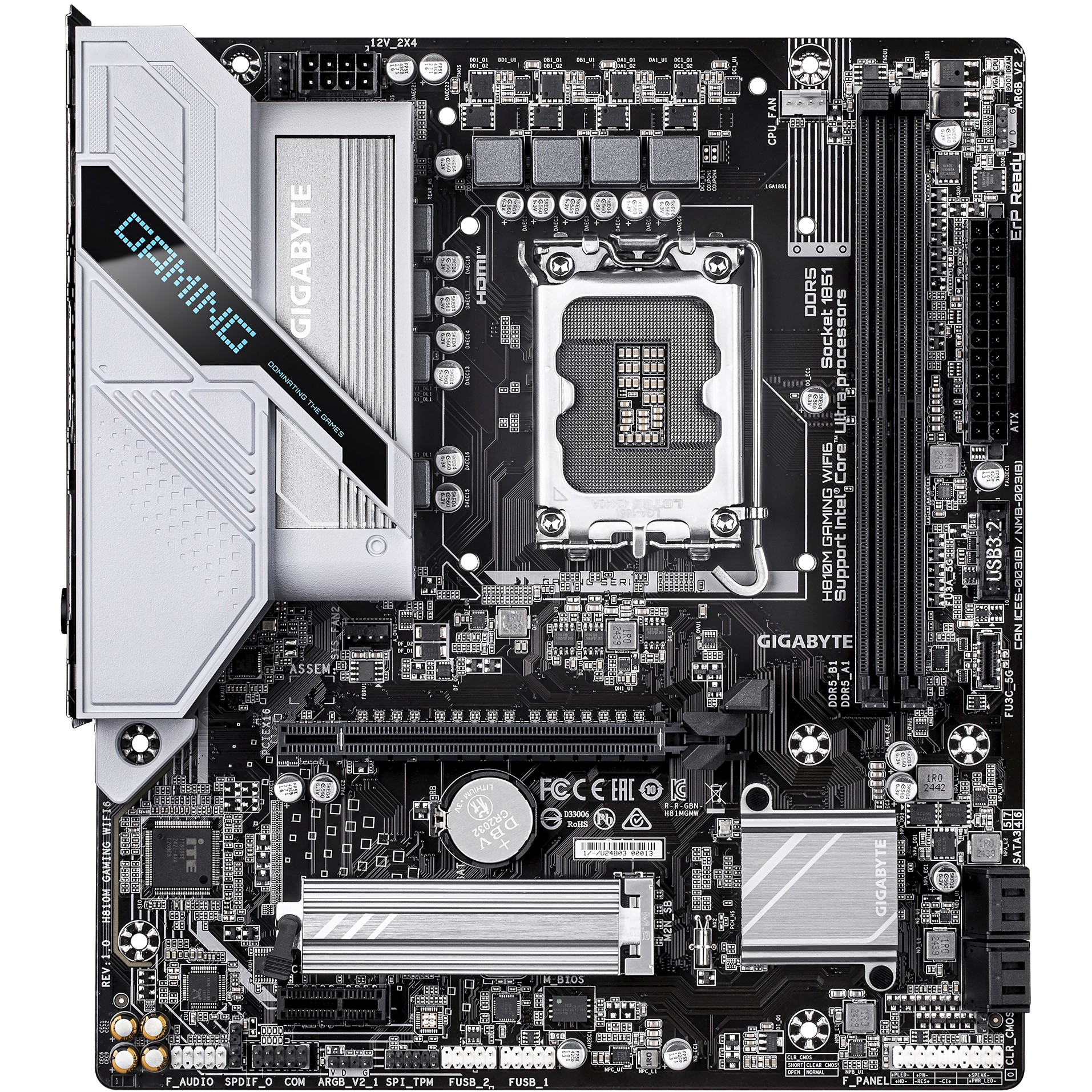 Pllakë Amë H810M GAMING WIFI6 / LGA 1851 / mATX / DDR5 / HDMI+DP - Figura 2
