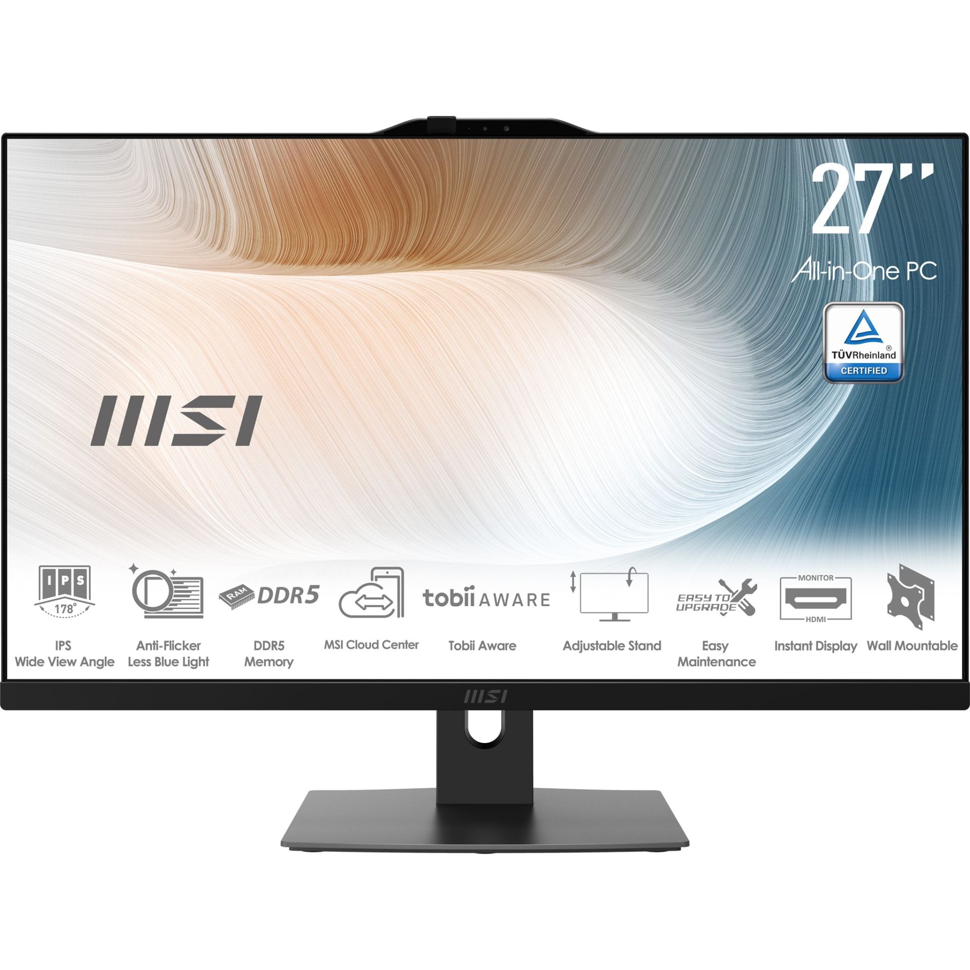 AIO MSI Modern AM272P 1M-836DE - i5 120U / 27” / 8GB / 512GB SSD / W11P / I zi