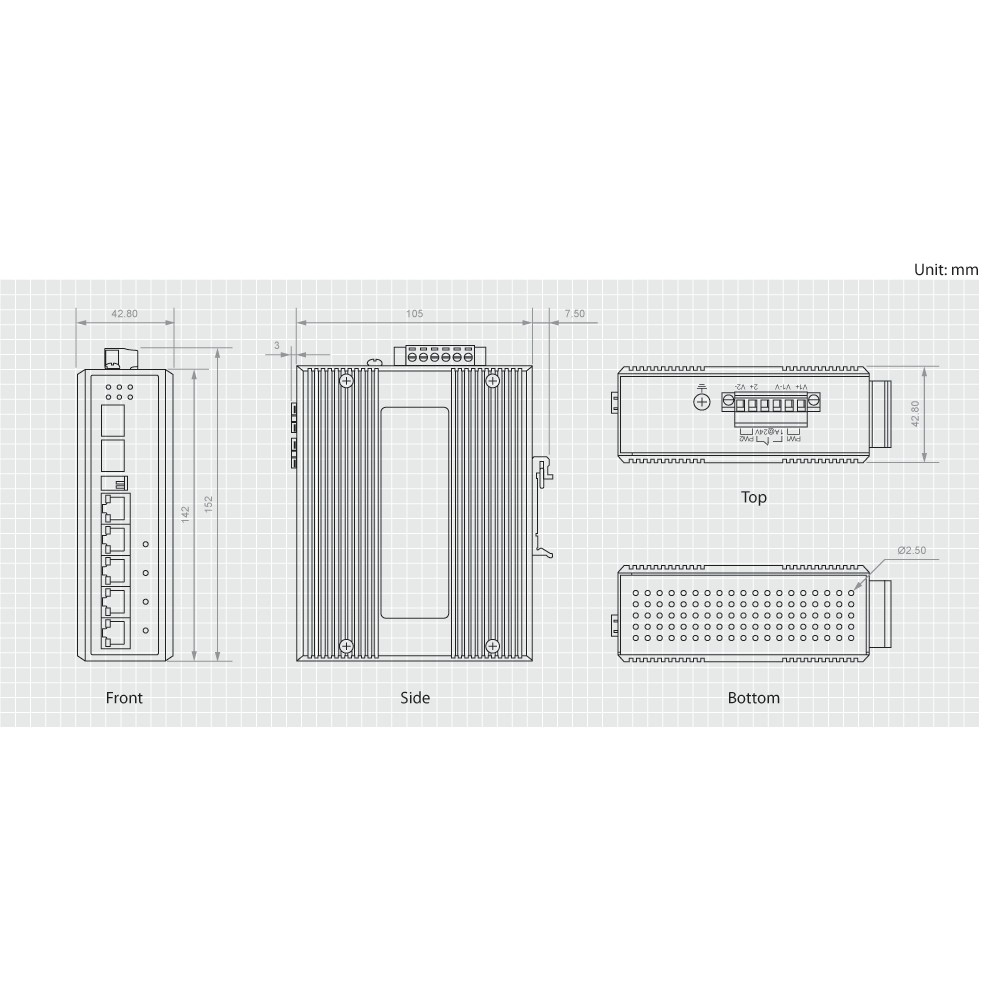 Switch 4x GE IES-0620 2xGSFP 126W 4xPoE - Figura 2