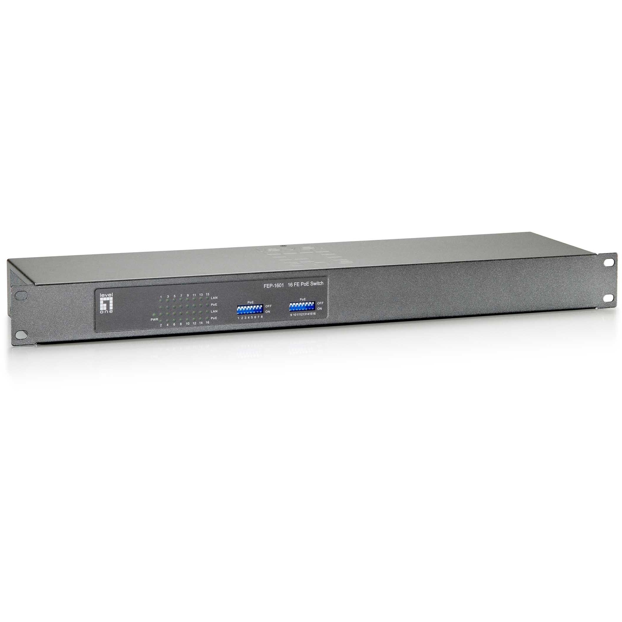 Switch 16x FE FEP-1601W150 19" 150W 16xPoE