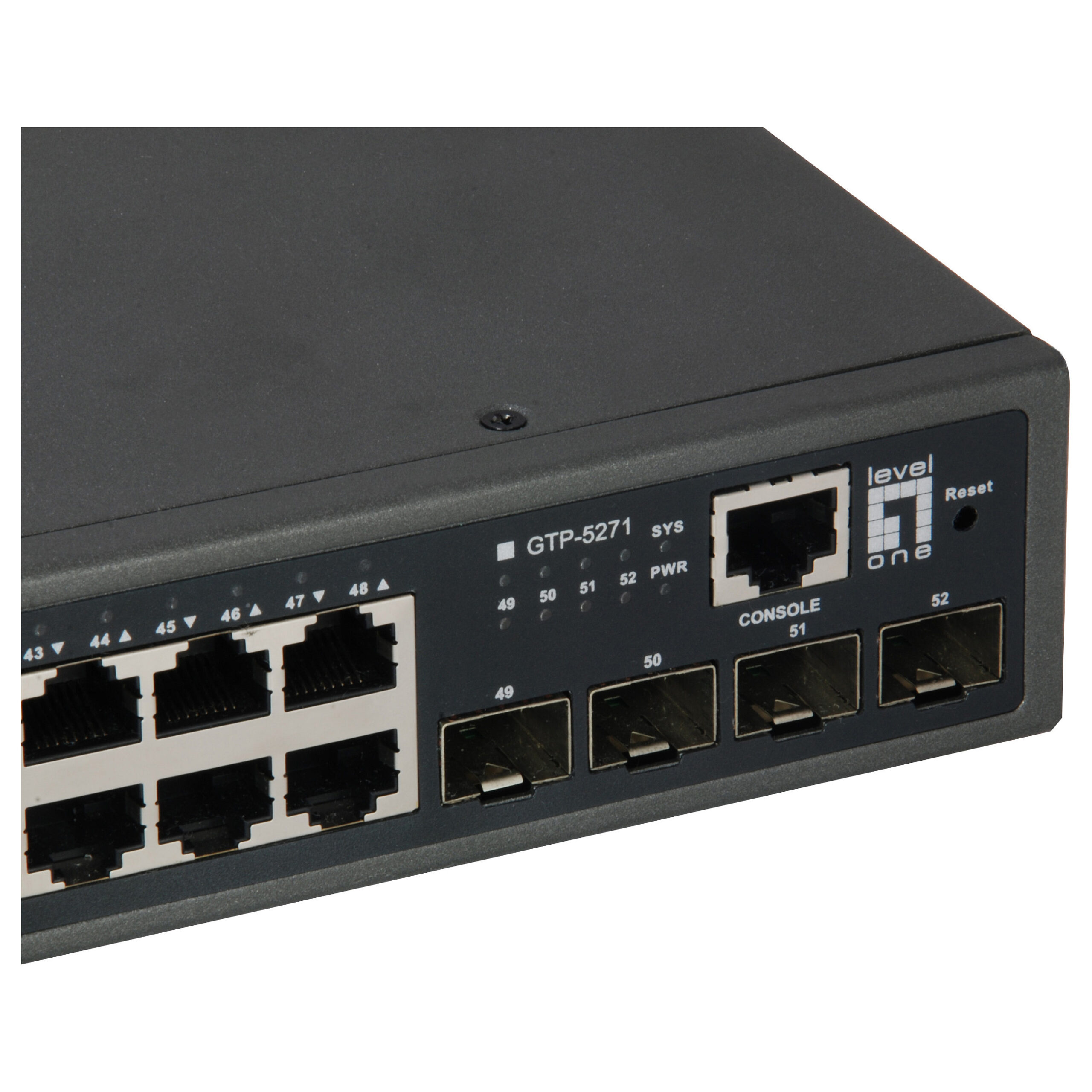 LevelOne GTP-5271 52-Port L3 Lite Managed Gigabit PoE Switch, 48-Port PoE+, 400W Budget, 4x 10G SFP+ Uplink - Figura 3