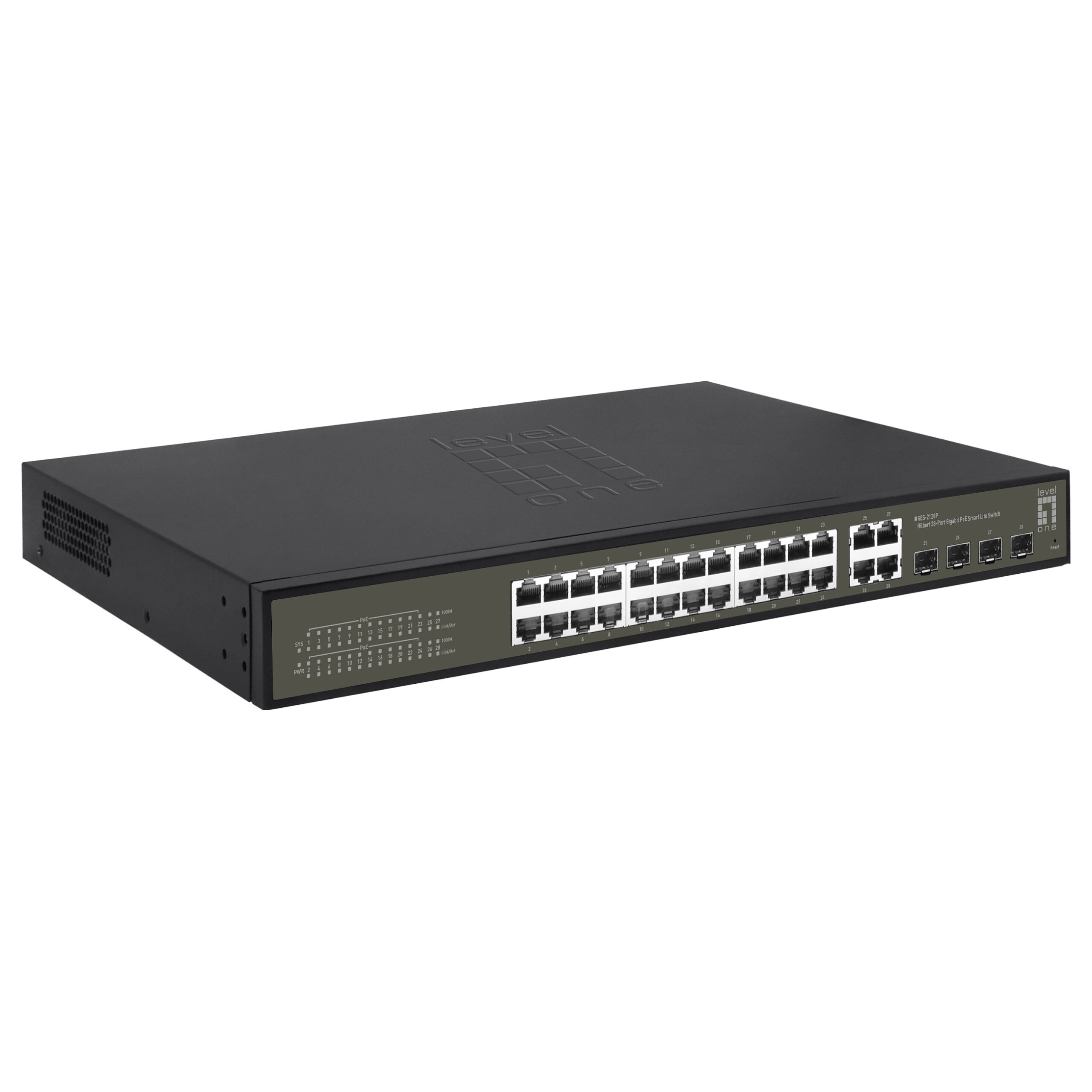 LevelOne GES-2128P 28-Port Gigabit PoE+ Smart Lite Switch, 24-Port PoE+, 380W Budget, 4x SFP/RJ45 Combo, L2 Managed - Figura 4