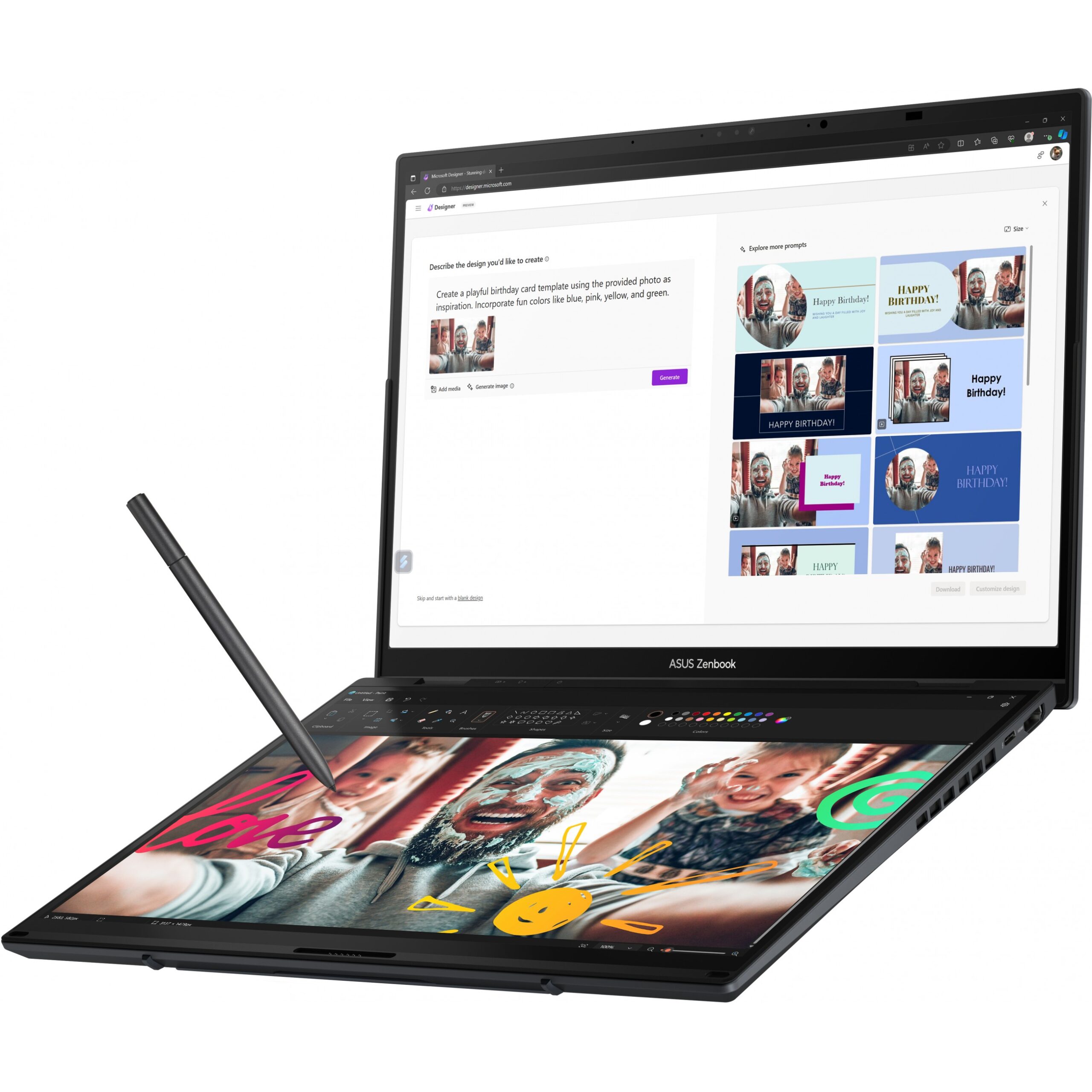 Laptop ASUS ZenBook Duo / Ultra 9-285H / 32GB LPDDR5 / 2TB / 14" 3K OLED Touch / Intel Arc 140T / DE / Gri - Figura 3