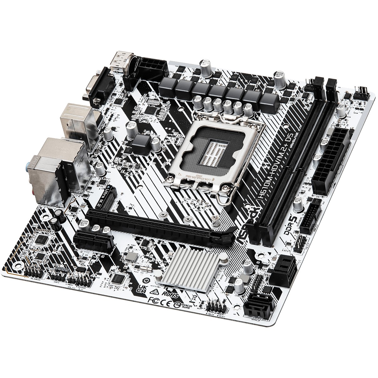 Pllakë Amë MB Intel ASROCK H610M-HDV/M.2+ D5 / LGA 1700 / DDR5 / HDMI+VGA+DP - Figura 3