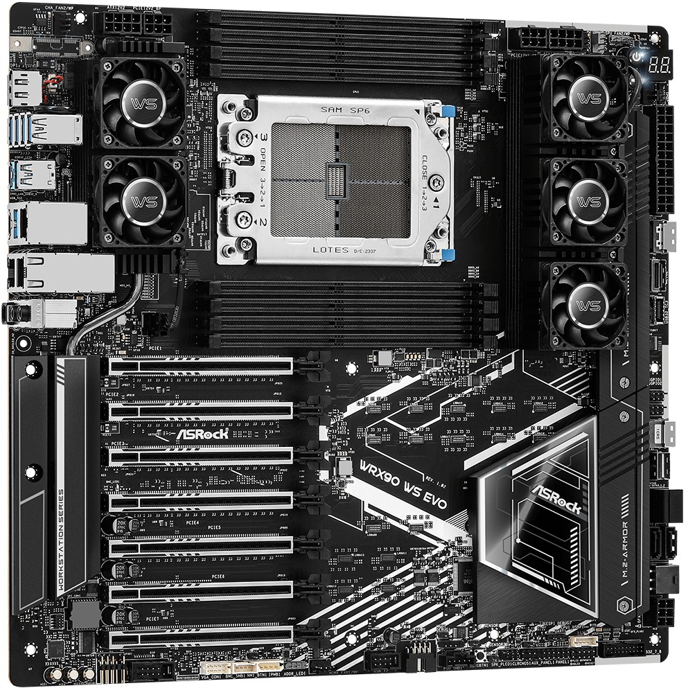 Pllakë Amë AMD ASRock WRX90 WS EVO / AMD sTR5 WRX90 / DDR5 / DP - Figura 3