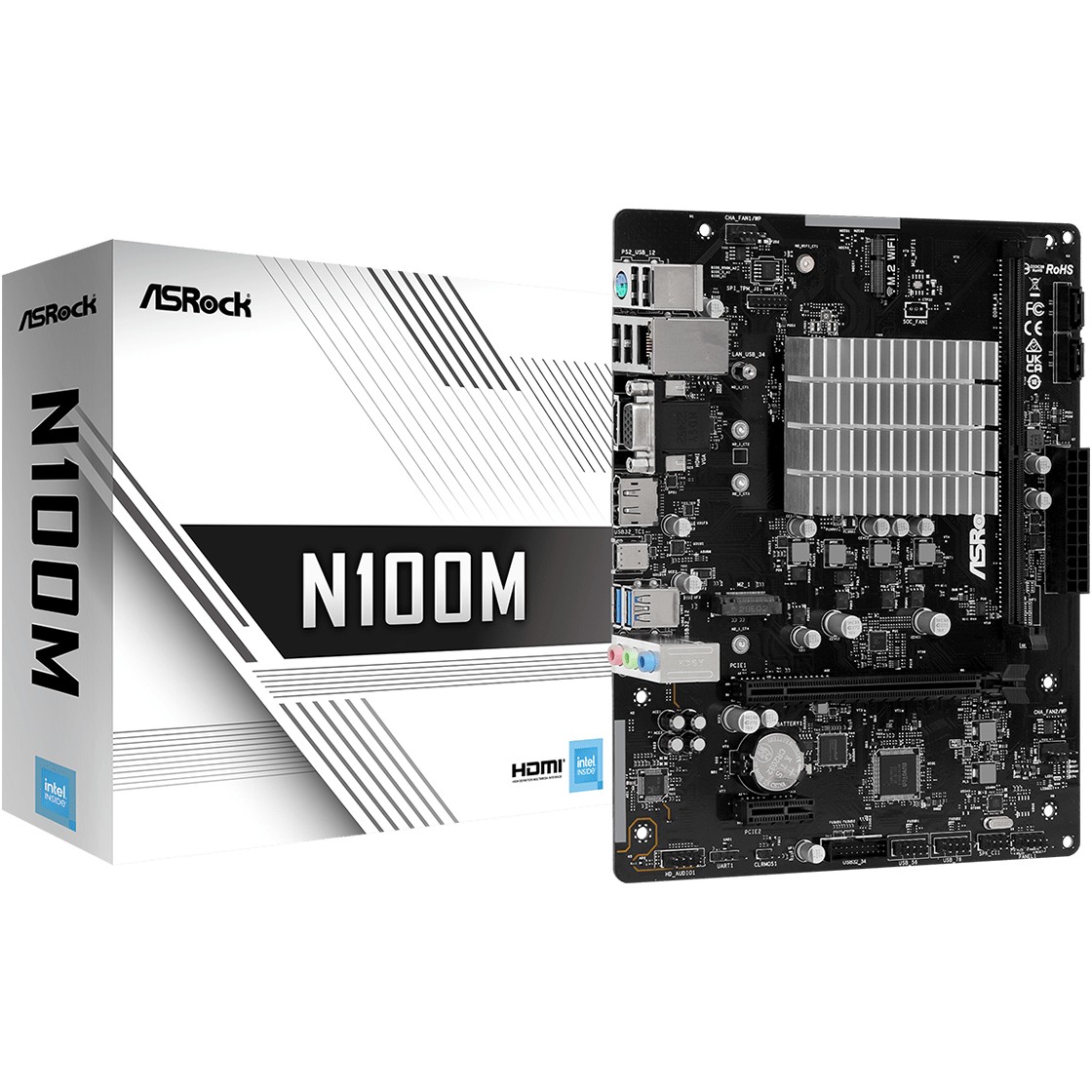 Pllakë Amë MB Intel ASROCK N100M mATX / DDR4 / 32GB / HDMI+VGA+DP - Figura 5