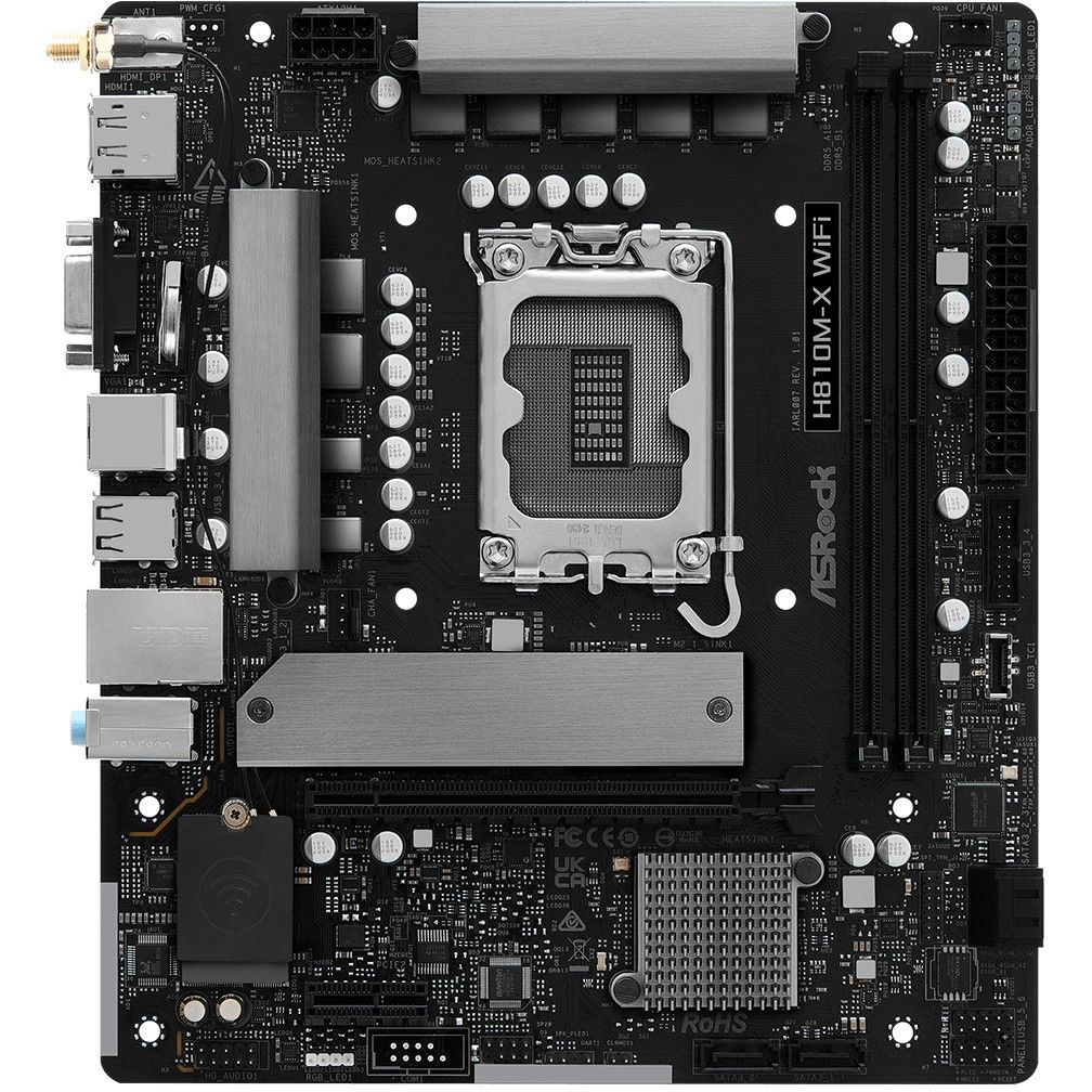 Pllakë Amë MB Intel ASROCK H810M-X WiFi / LGA 1851 / DDR5 / Micro ATX