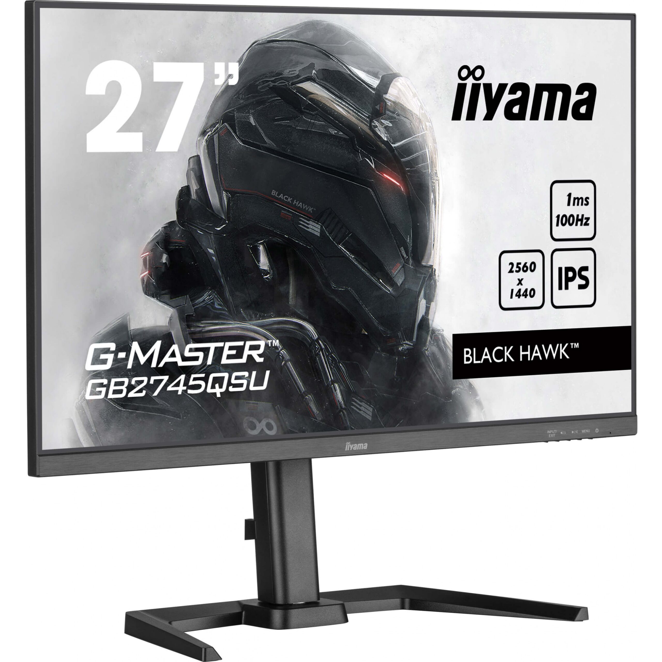 Monitor iiyama GB2745QSU‑B2 / 27″ / WQHD / IPS LCD / 16:9 / 100Hz / 1ms / HDMI + DP + 2× USB / E zezë / Lift + Pivot