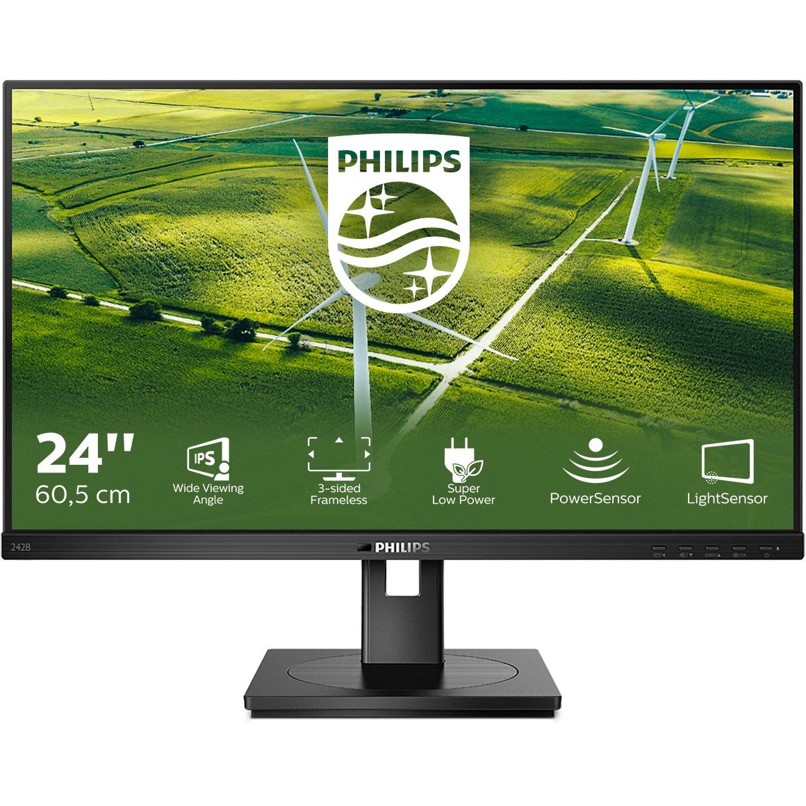 Monitor Philips 242B1G / 23.8″ / Full HD IPS LED / 75Hz / 4ms / VGA + DVI + HDMI + DP + USB - Zezë