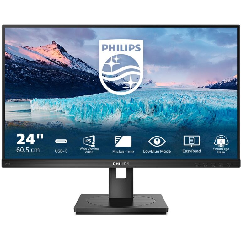 Monitor Philips 243S1 / 23.8″ / Full HD IPS LCD / 75Hz / 4ms / USB + HDMI + DP + USB-C - Zezë