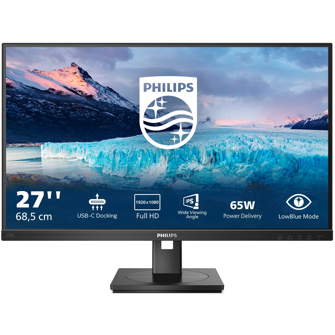 Monitor Philips 273S1 / 27″ / Full HD IPS LCD / 75Hz / 4ms / HDMI + DP + USB-C - Zezë