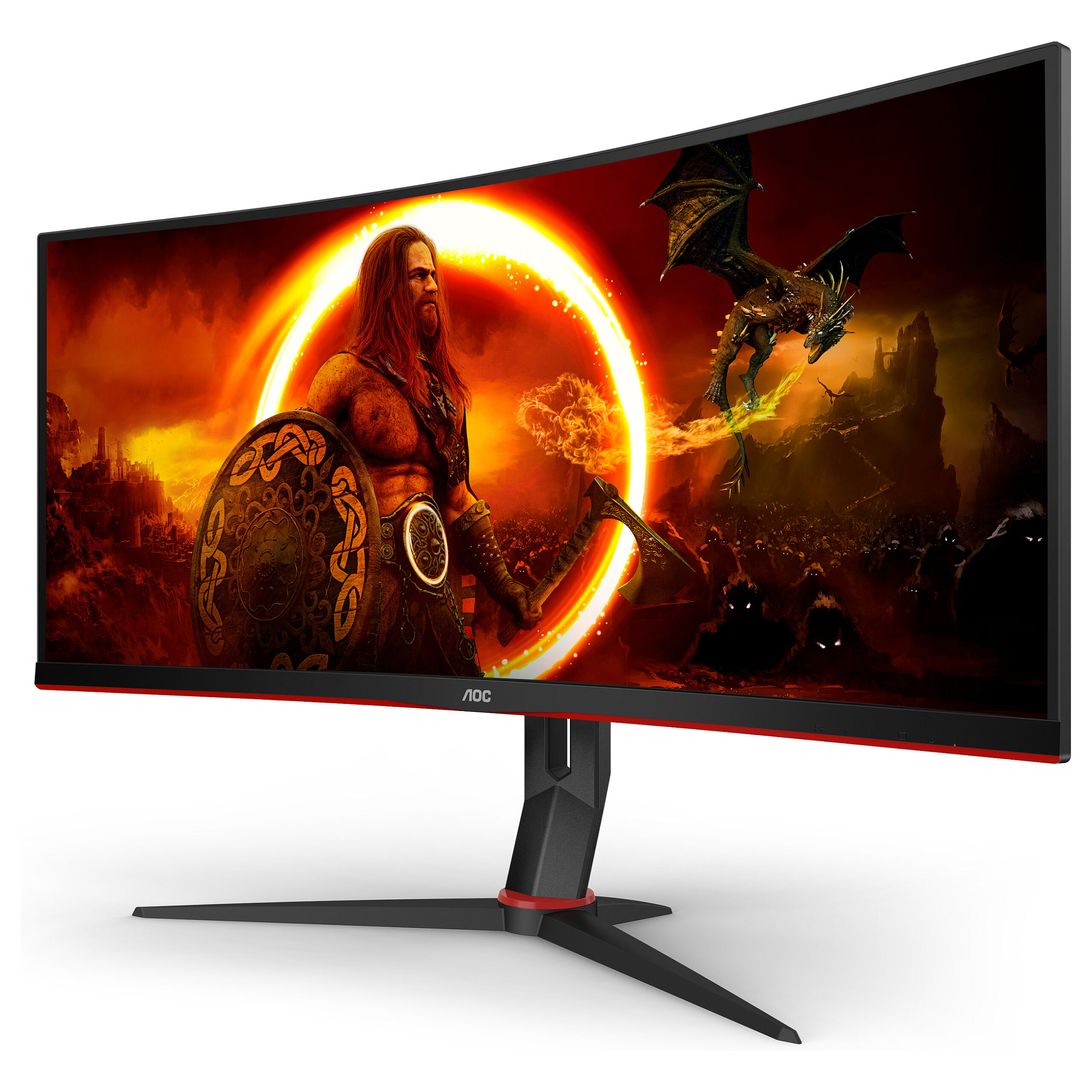 Monitor Gaming AOC CU34G2XP/BK / 34"/ UltraWide Quad HD VA / LED / Curved / 180Hz / 1ms / USB+HDMI+DP - Zezë - Figura 2