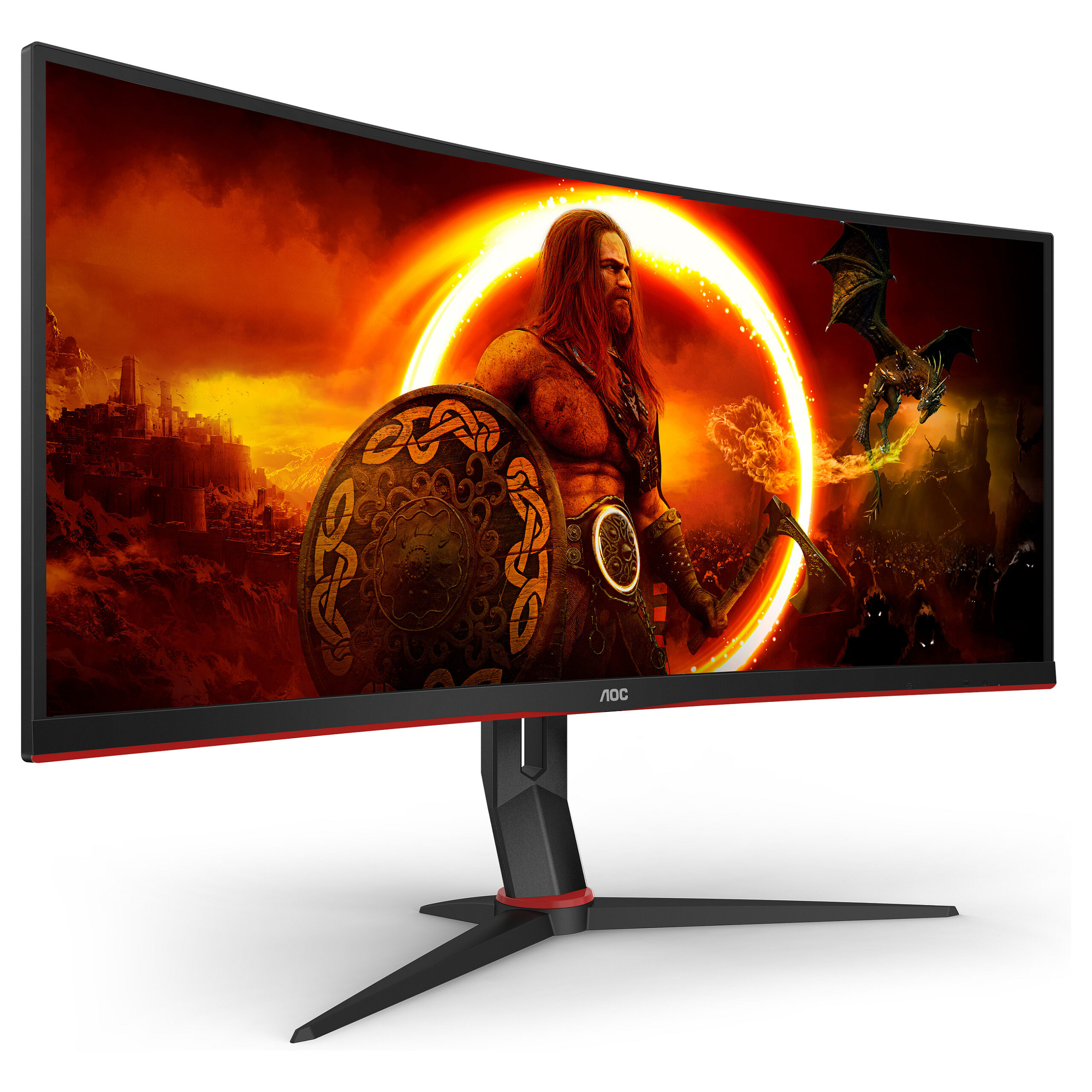 Monitor Gaming AOC CU34G2XP/BK / 34"/ UltraWide Quad HD VA / LED / Curved / 180Hz / 1ms / USB+HDMI+DP - Zezë - Figura 3