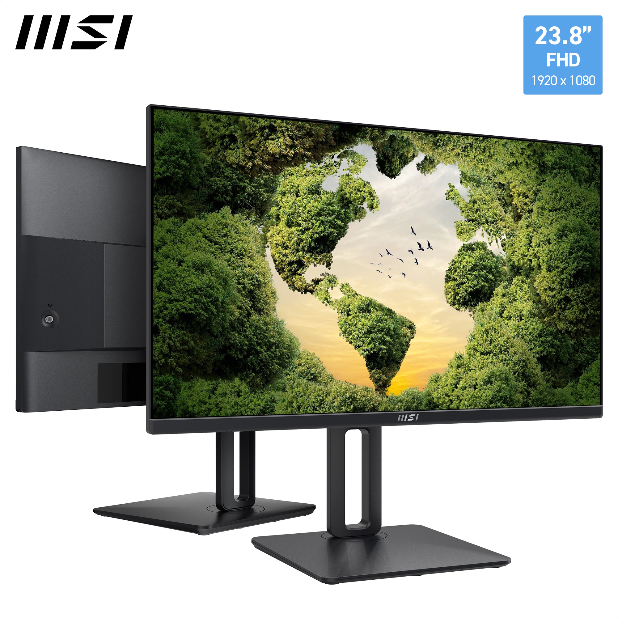 Monitor MSI PRO MP245PG / 24″ / Full HD IPS LCD / 100Hz / 4ms / VGA + HDMI + DP / Pivot - Zezë - Figura 2