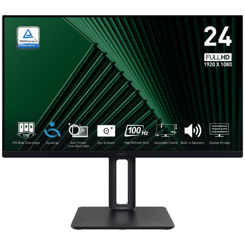 Monitor MSI PRO MP245PG / 24″ / Full HD IPS LCD / 100Hz / 4ms / VGA + HDMI + DP / Pivot - Zezë - Figura 4