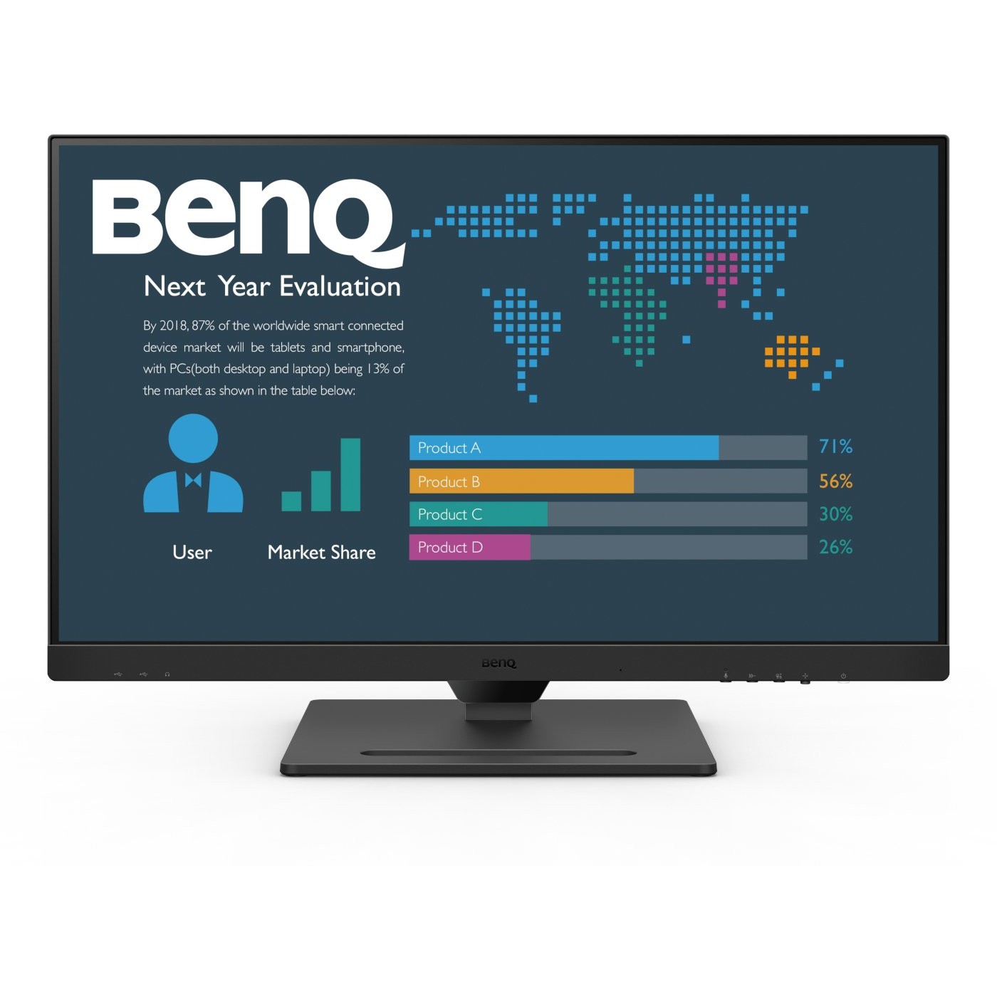 Monitor BenQ BL2790QT / 27″ / Quad HD LED IPS / 75Hz / 5ms / USB + DP + USB-C + HDMI - Zezë - Figura 2