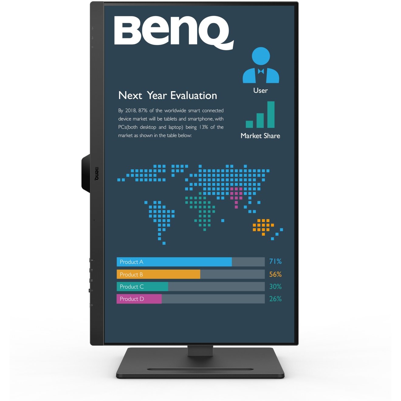 Monitor BenQ BL2790QT / 27″ / Quad HD LED IPS / 75Hz / 5ms / USB + DP + USB-C + HDMI - Zezë - Figura 3