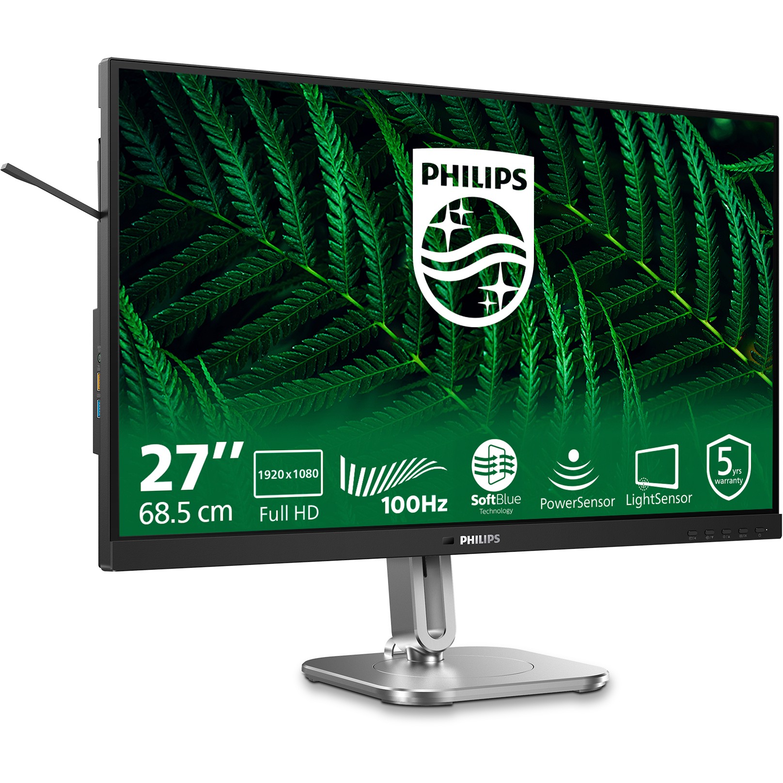 Monitor për punë Philips 27B2G5200 / 27" / Full HD LCD IPS / 100 Hz / 4 ms / USB + HDMI + DP / Zezë Gri - Figura 2