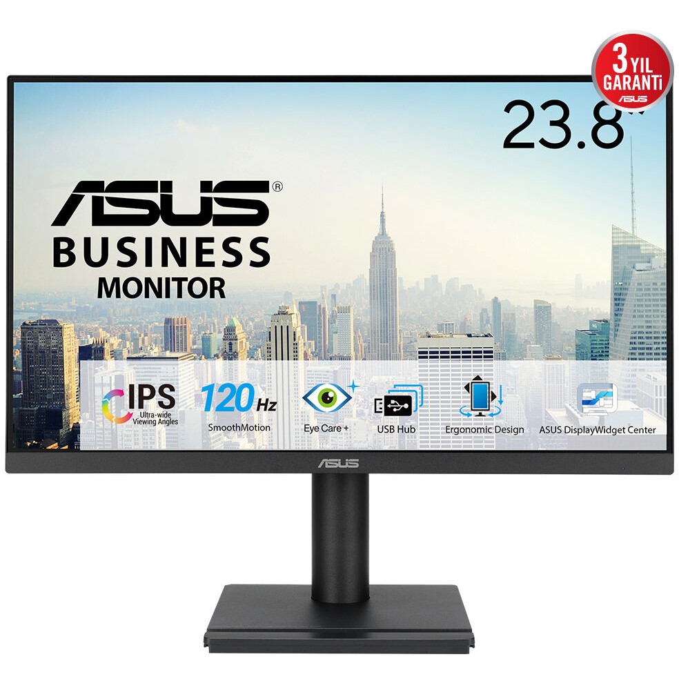 Monitor ASUS VA249QGS Business / 23.8″ / Full HD IPS LED / 120Hz / 1ms / USB + VGA + HDMI + DP - Zezë