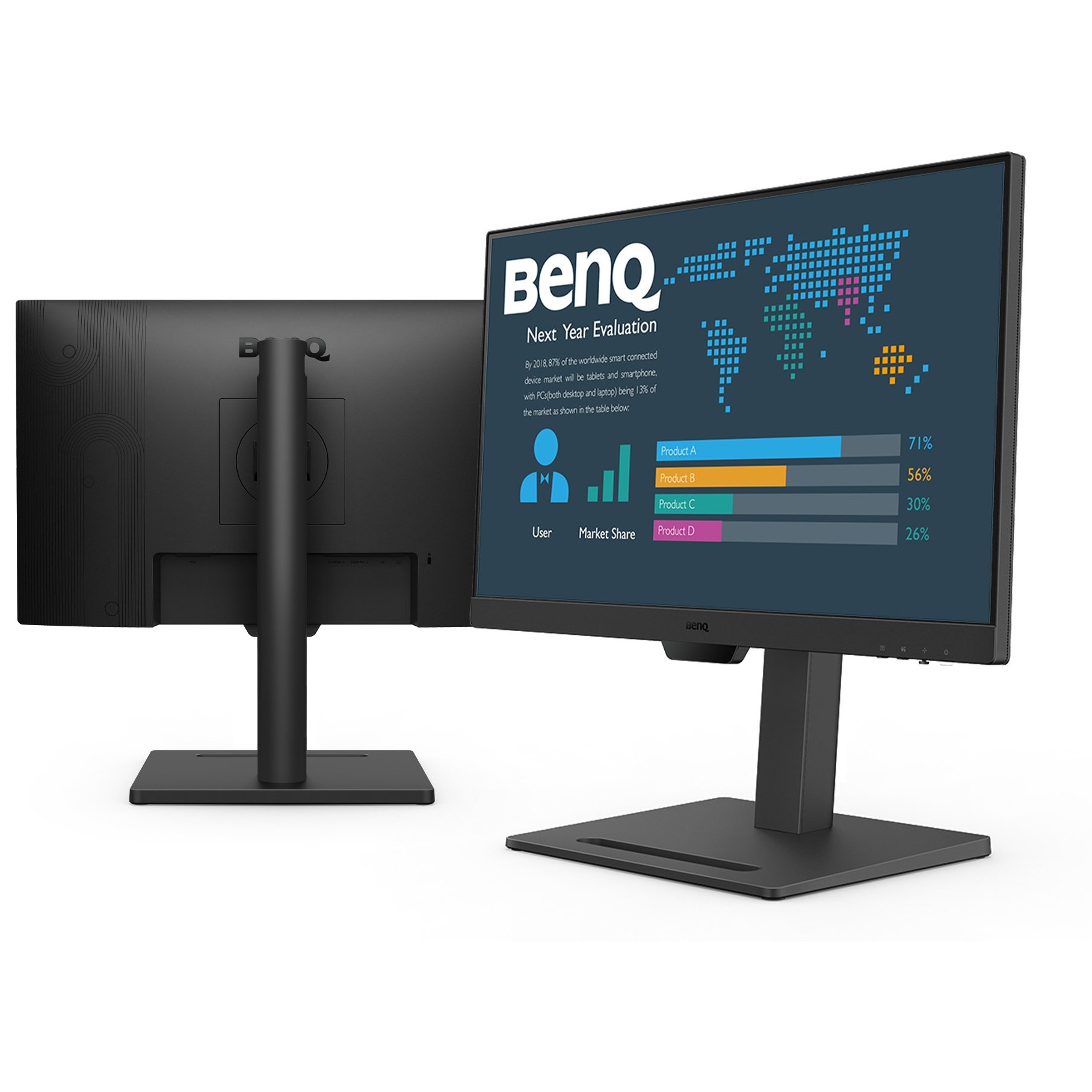 Monitor BenQ BL2490T / 23.8″ / FHD / 16:9 / HDMI + DP / IPS / E zezë / 100Hz / Lift + Pivot - Figura 2