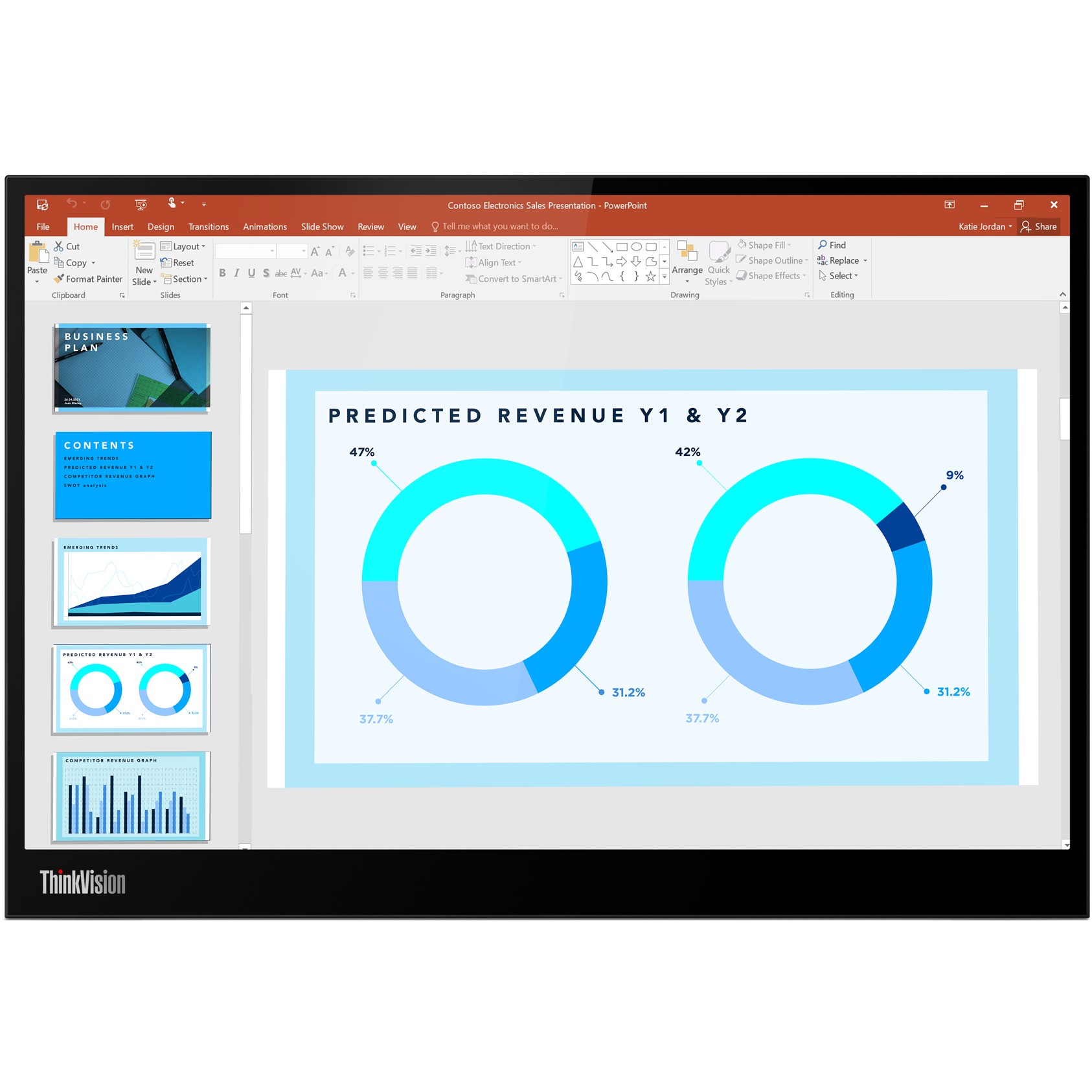 Monitor Lenovo ThinkVision M14d / 14″ / 2.2K / IPS / 16:10 / 60Hz / USB-C (2×) / Portativ / E zezë