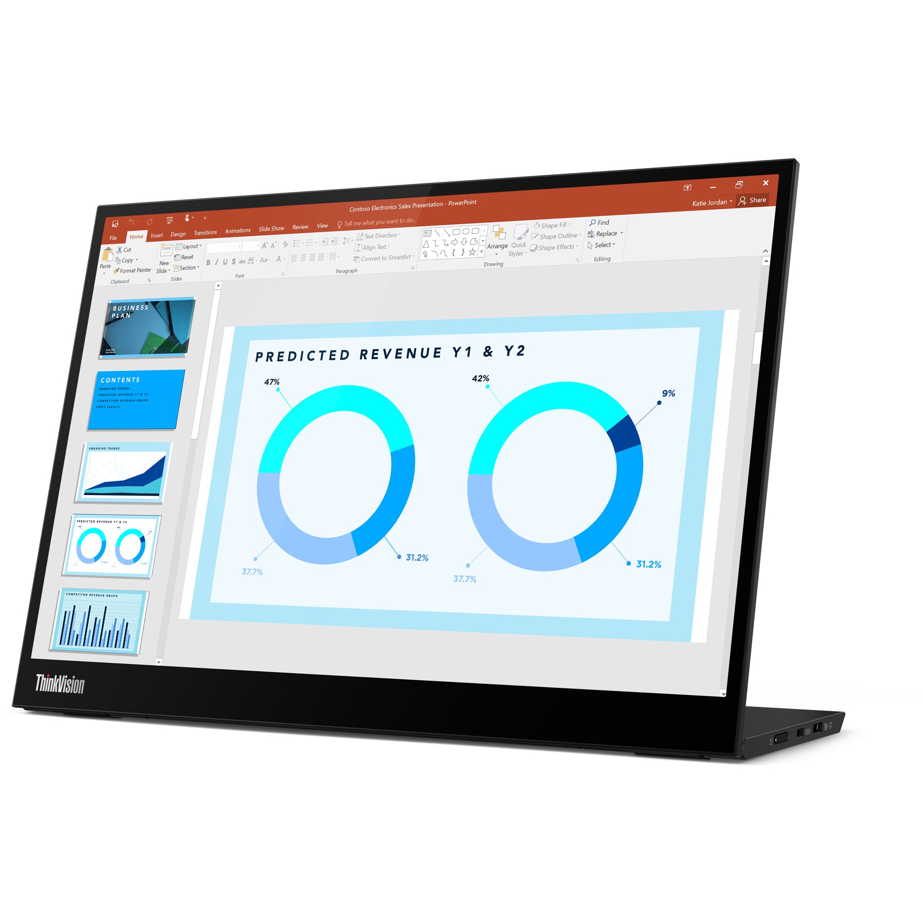 Monitor Lenovo ThinkVision M14d / 14″ / 2.2K / IPS / 16:10 / 60Hz / USB-C (2×) / Portativ / E zezë - Figura 5