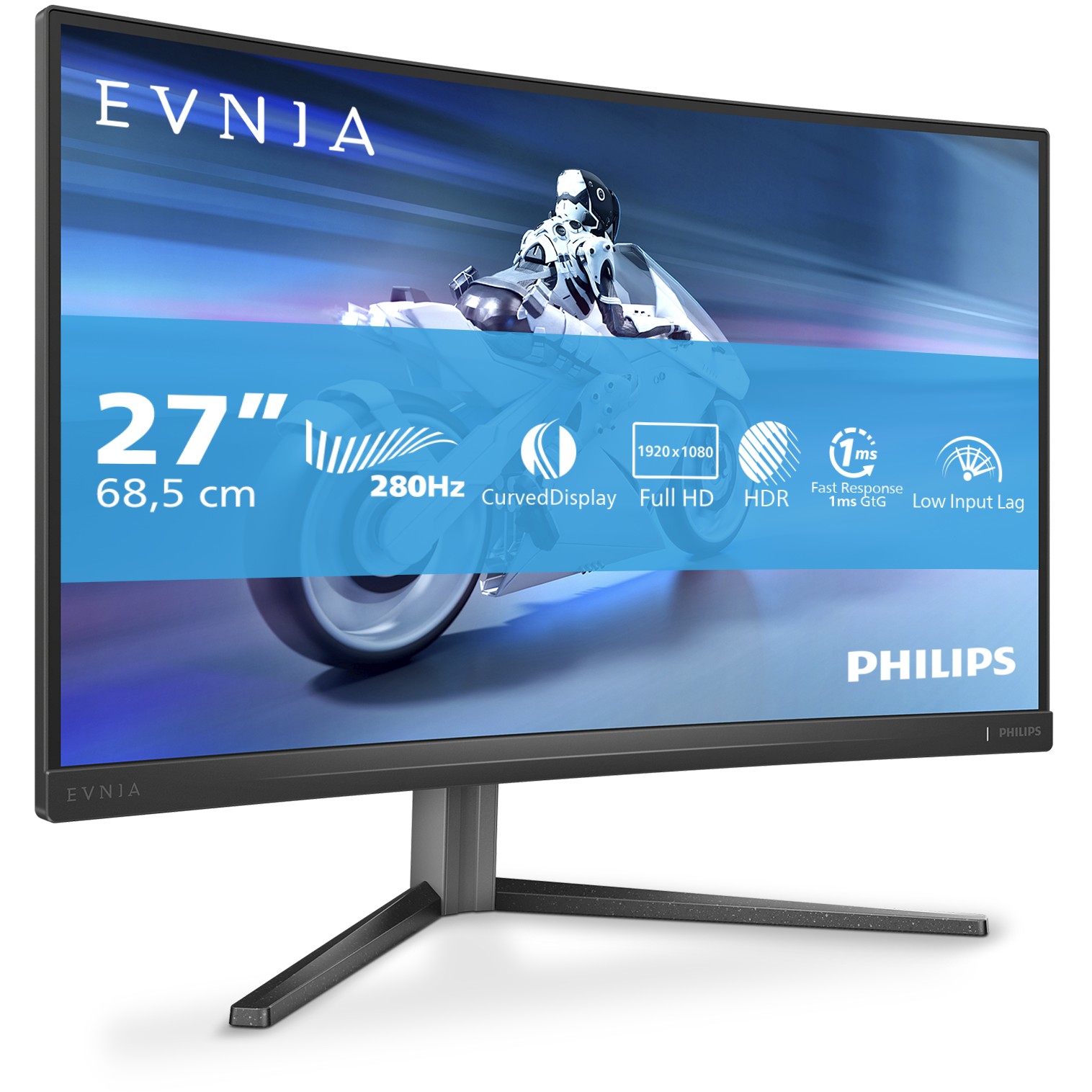 Monitor Gaming i lakuar Philips 27M2C5200W / 27" Full HD 280 Hz 0.3 ms Fast VA Curved / HDMI DP / e zezë - Figura 3