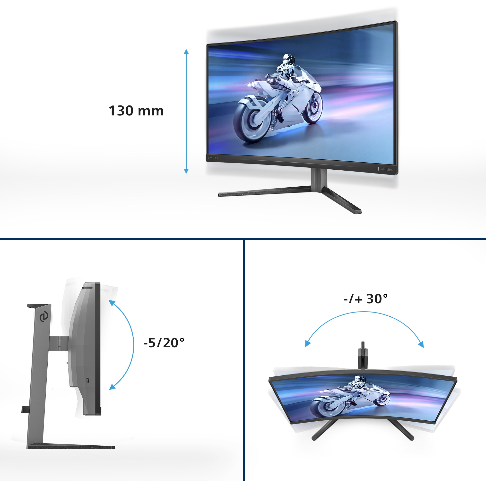 Monitor Gaming i lakuar Philips 27M2C5200W / 27" Full HD 280 Hz 0.3 ms Fast VA Curved / HDMI DP / e zezë - Figura 4