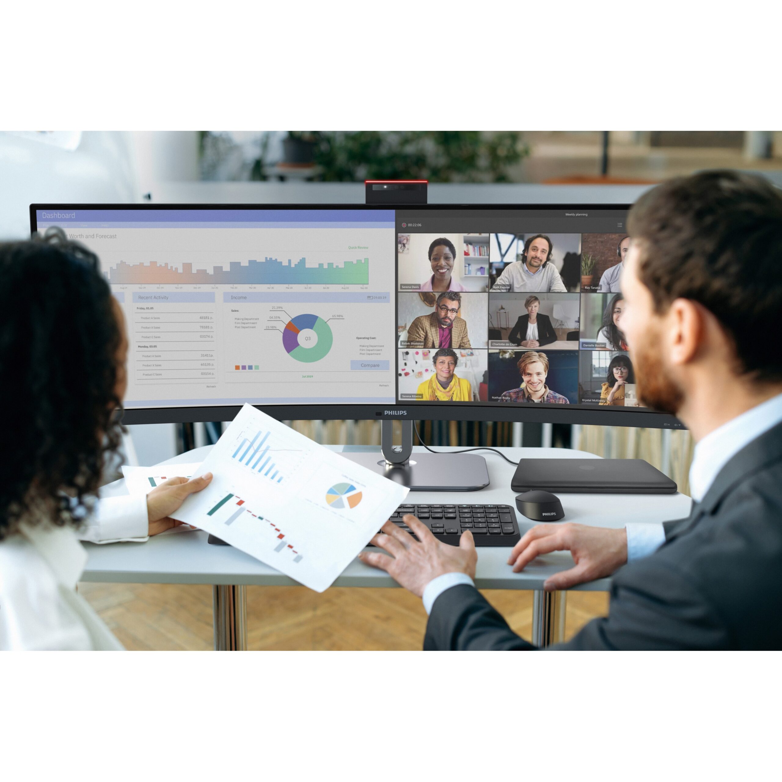 Monitor i Lakuar Philips 49B2U6903CH / 49" Dual QHD 100 Hz 4 ms VA Curved / HDMI DP USB-C / e zezë dhe hiri - Figura 5