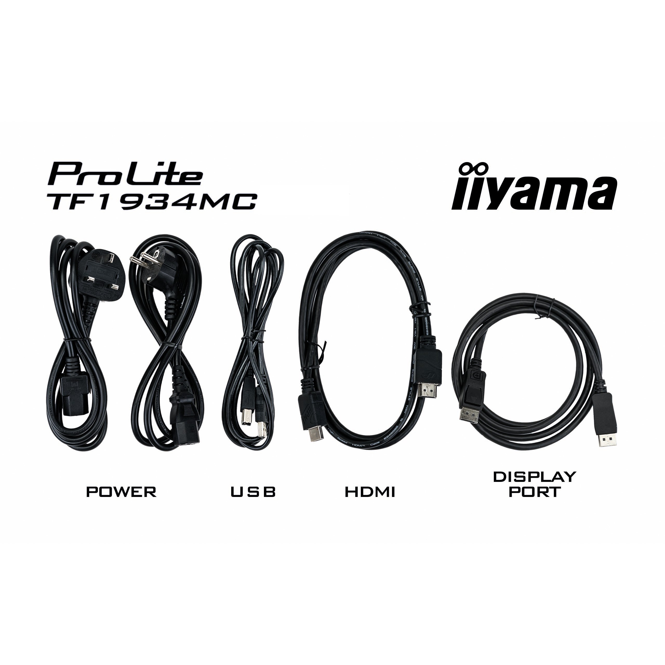 Monitor iiyama ProLite TF1934MC-B7X / 19″ / SXGA IPS LED Touch / 14ms / HDMI + DP + USB + VGA / Open Frame - Zezë - Figura 5