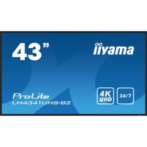 Monitor IIYAMA LH4341UHS-B2 / 43" 4K Ultra HD 8 ms IPS / HDMI, USB / e zezë