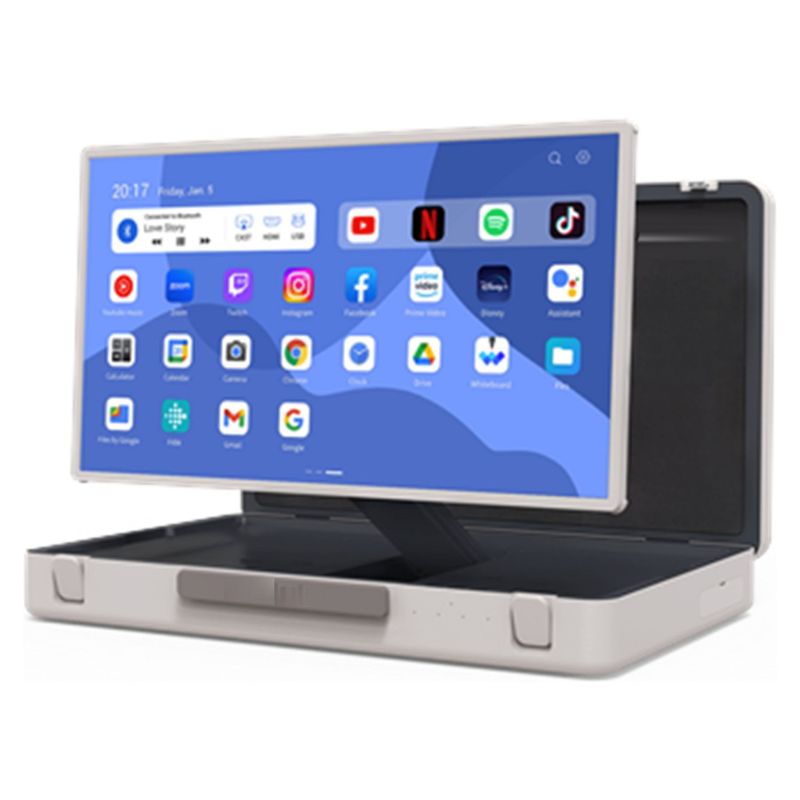 Monitor Allnet Presentation Suitcase / 27″ / Full HD IPS Touch / 14ms / Android 13 / HDMI/ Me bateri & valixhe transporti -Zezë - Figura 2