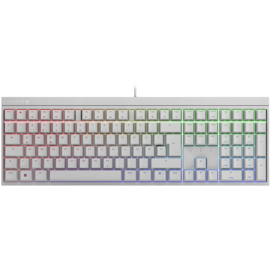 Tastierë Gaming CHERRY MX 2.0S RGB / me kabllo / USB / mekanike / RGB / QWERTZ / e bardhë