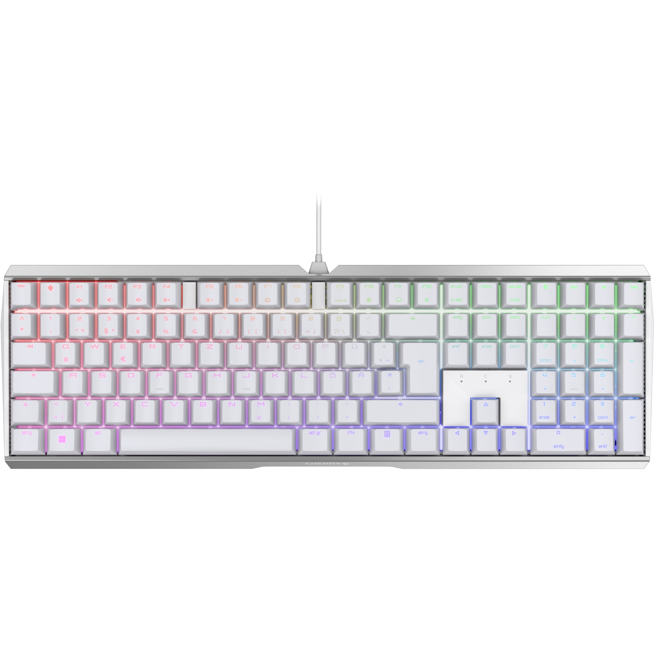 Tastierë CHERRY MX 3.0S RGB / me kabllo / USB / mekanike / RGB / e bardhë