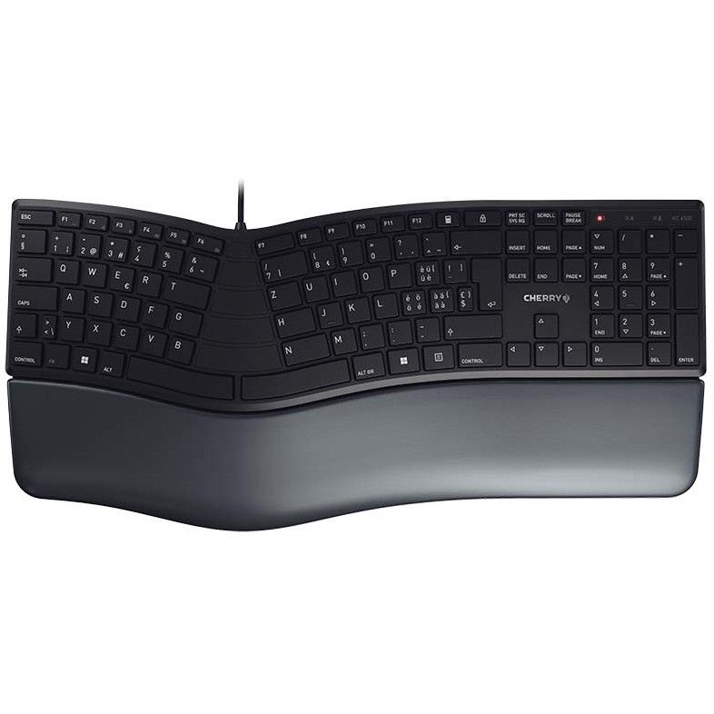 Tastierë Me kabllo CHERRY KC 4500 Ergo / Swiss Layout – Zezë