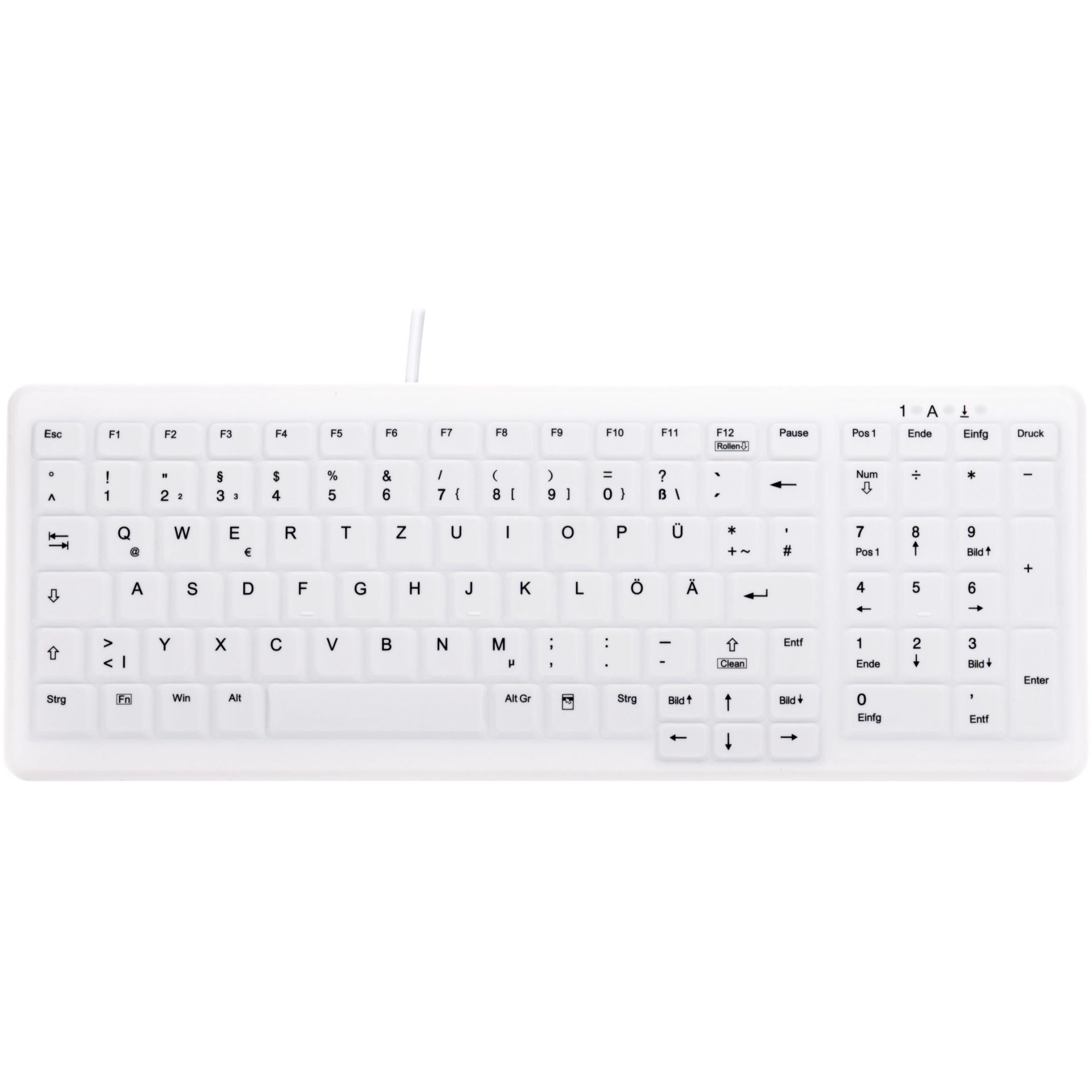 Tastierë me kabllo Industriale CHERRY ACTIVE KEY MTA AK‑C7000 / IP68 / DE Layout – Bardhë