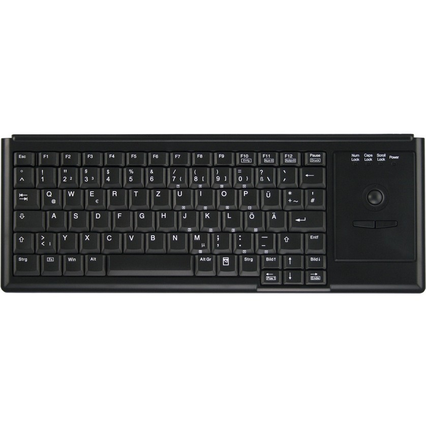 Tastierë me kabllo Industriale CHERRY AKTIVE KEY / Compact Ultraflat / me Trackball – Zezë