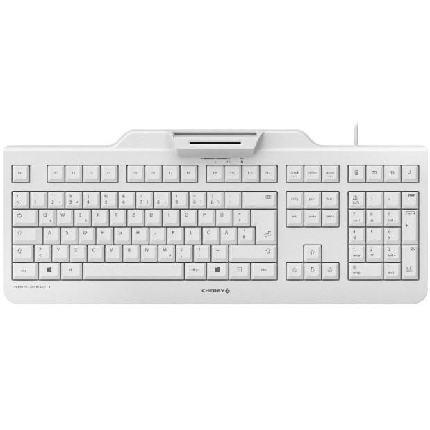 Tastierë me kabllo Cherry Secure Board 1.0 / Swiss Layout - Bardhë