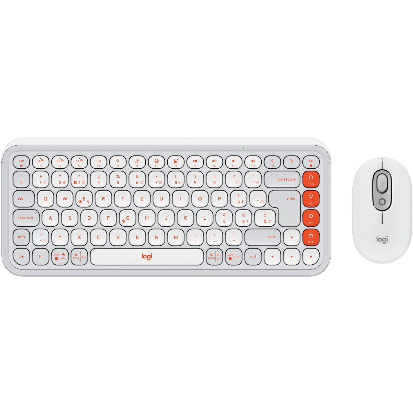 Combo (Tastierë & Maus) Logitech POP Icon Bluetooth / pa kabllo / QWERTZ / e bardhë dhe portokalli