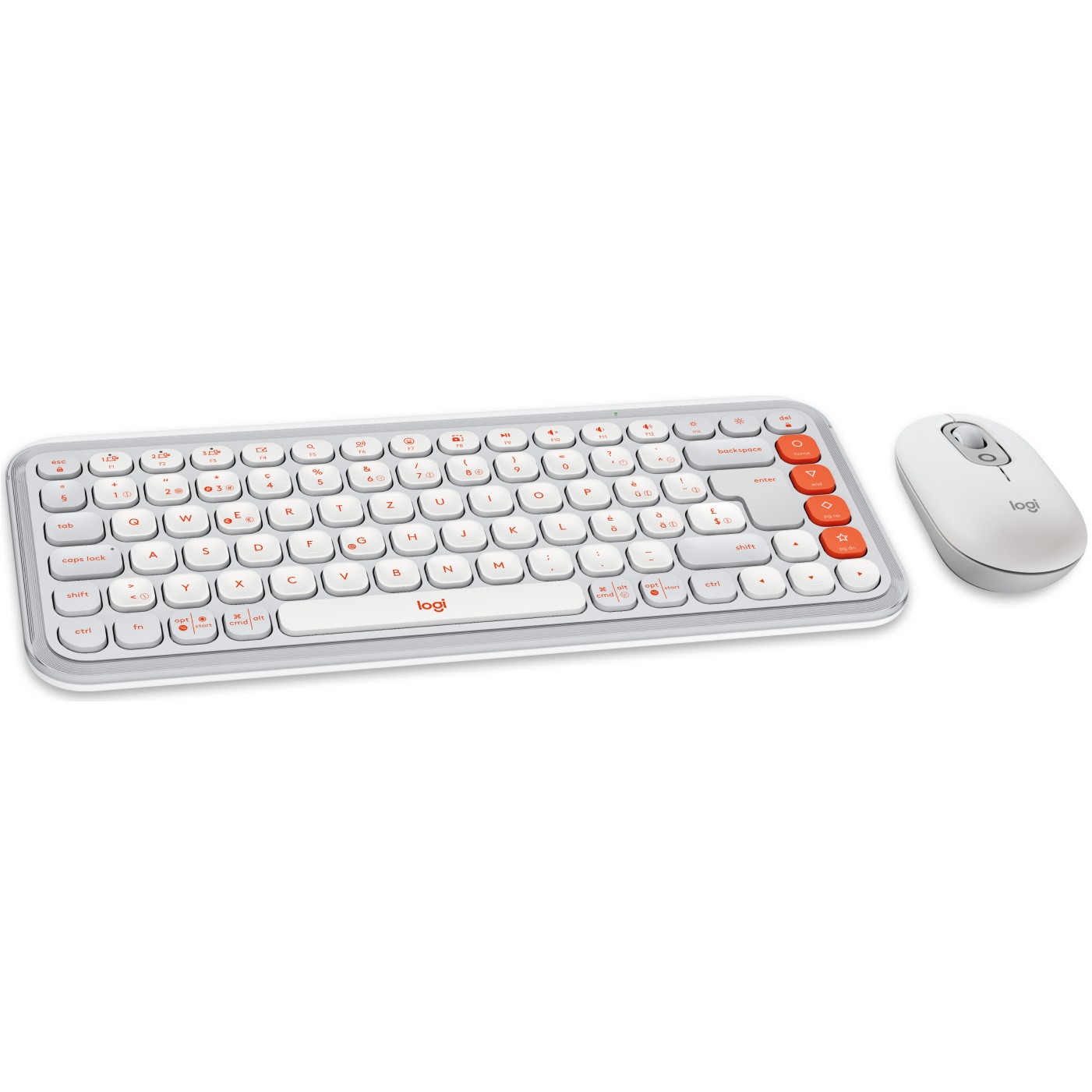 Combo (Tastierë & Maus) Logitech POP Icon Bluetooth / pa kabllo / QWERTZ / e bardhë dhe portokalli - Figura 2