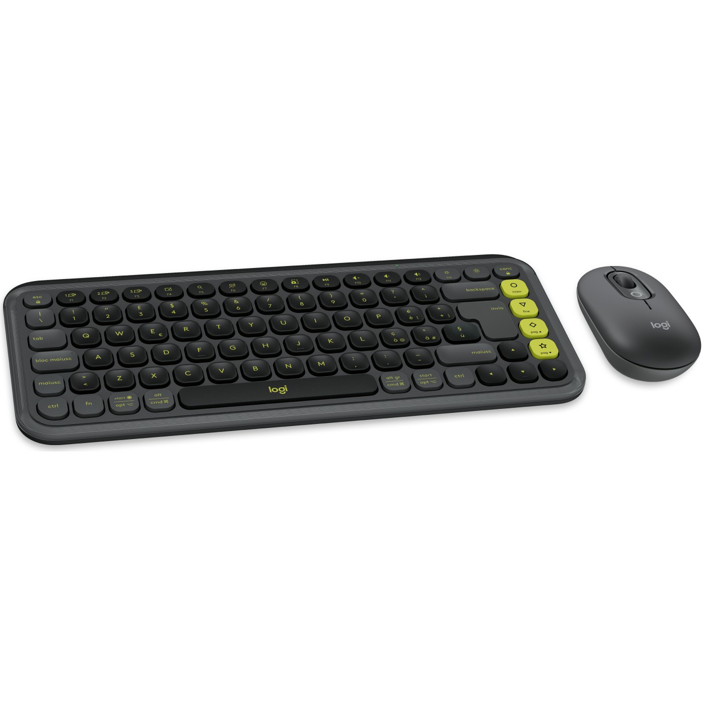 Combo (Tastierë & Maus) Logitech POP Icon Bluetooth / pa kabllo / QWERTY / grafit / i gjelbërt - Figura 2