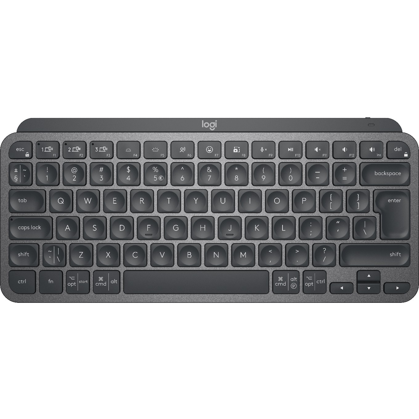 NL Logitech MX Keys Mini Wireless Keyboard Dark Grey USL