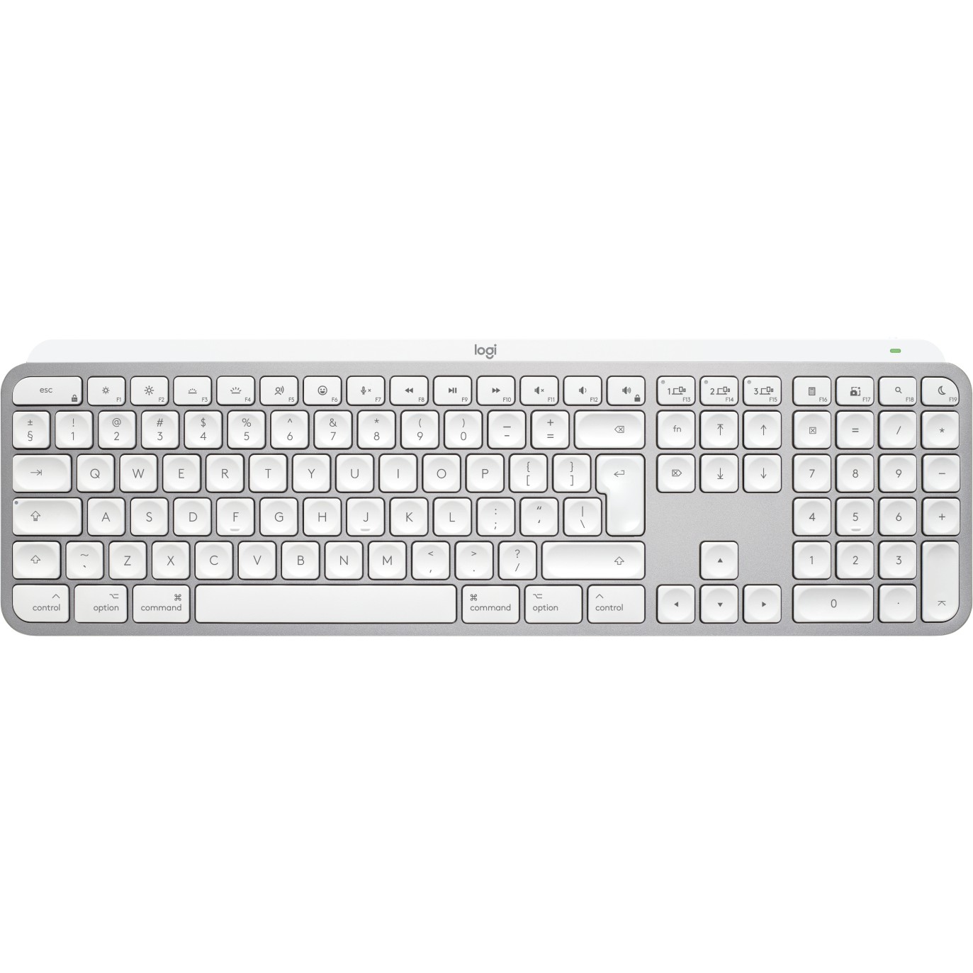 Tastierë pa kabllo Logitech MX Keys S / For Mac - Bardhë / Argjendi