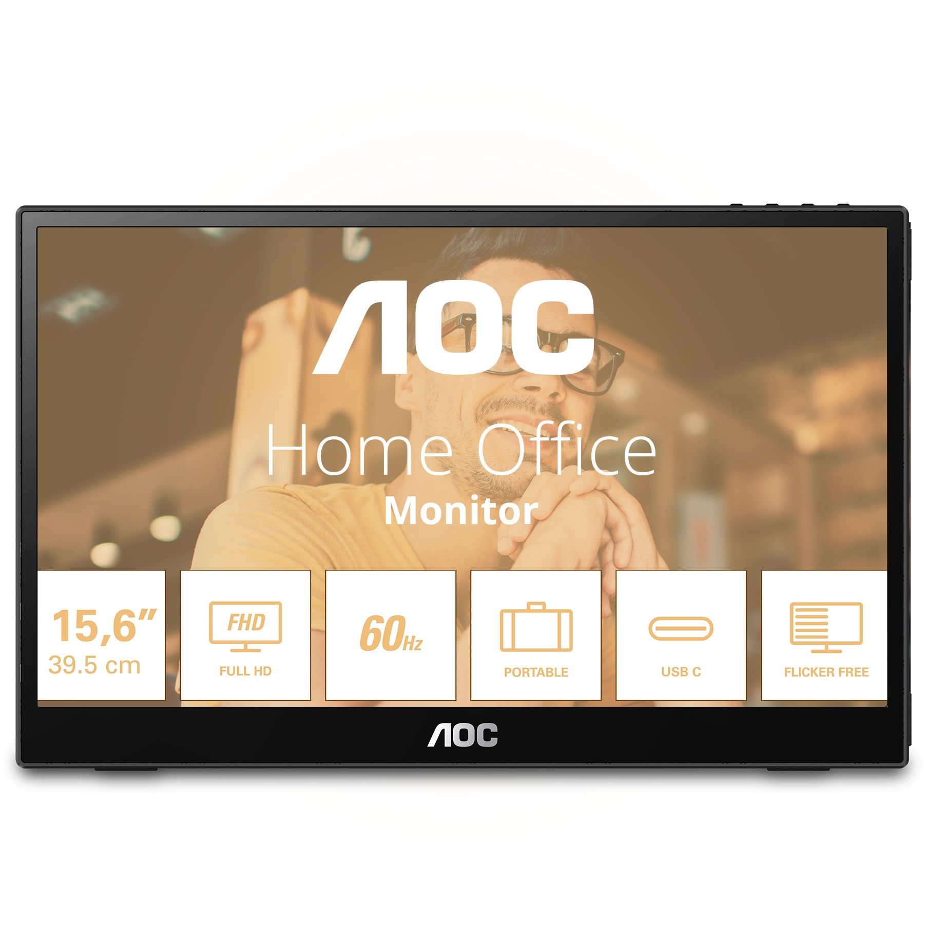 Monitor AOC I1601FWUX / 15.6″ / Full HD IPS LCD / 60Hz / 4ms / USB - Zezë