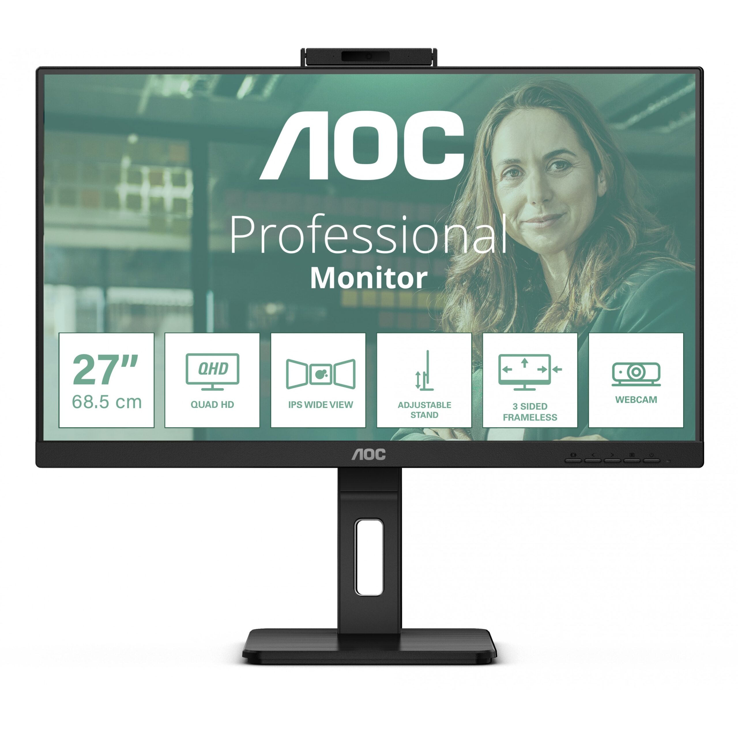 Monitor AOC Q27P3QW / 27″ / QHD IPS / 100 Hz / 4ms / HDMI + DP + USB-C + USB - Zezë