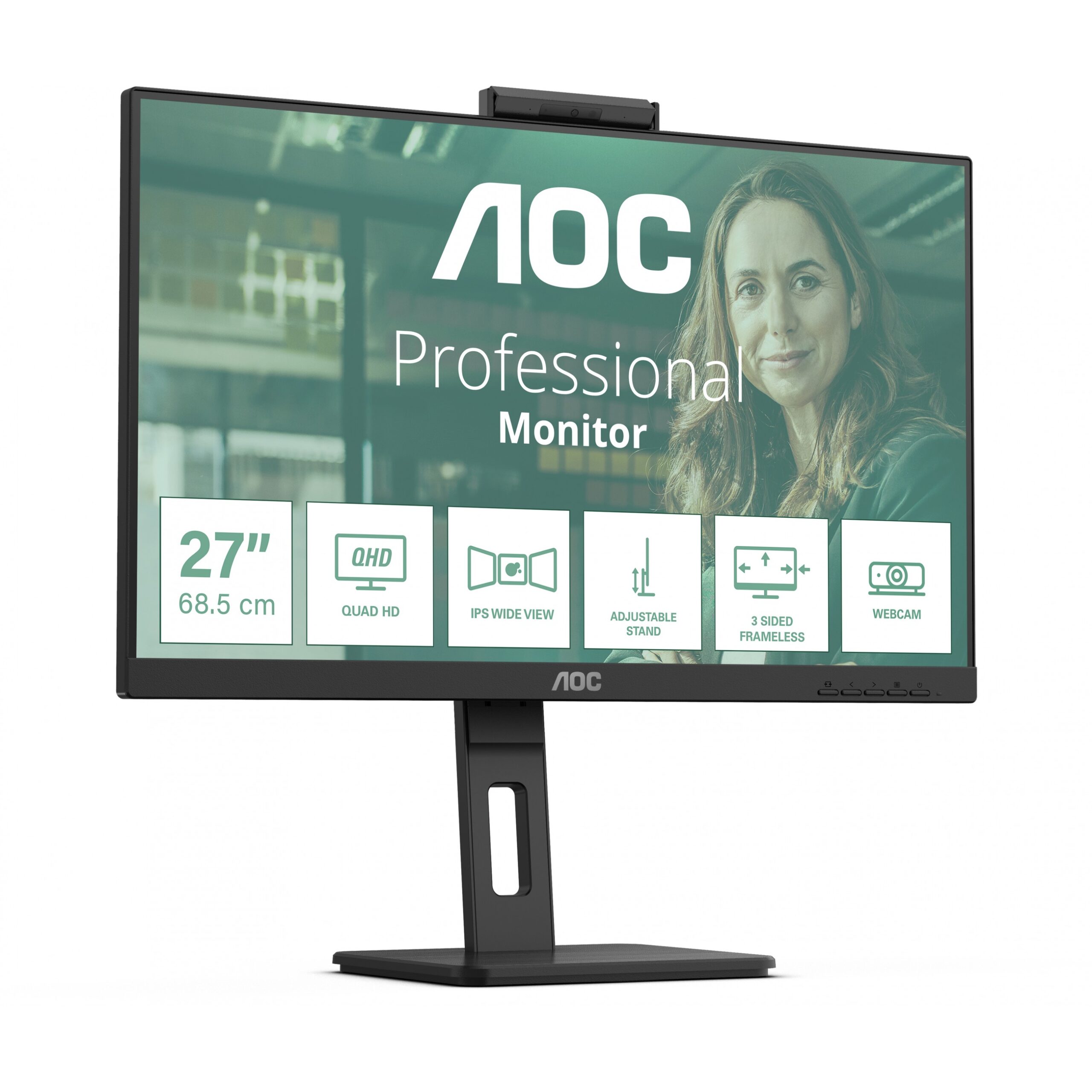 Monitor AOC Q27P3QW / 27″ / QHD IPS / 100 Hz / 4ms / HDMI + DP + USB-C + USB - Zezë - Figura 2